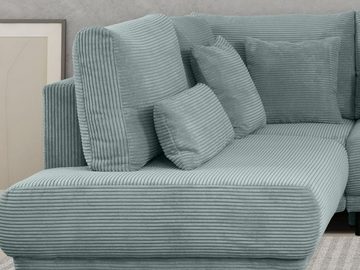 Möbel für Dich Ecksofa Modest, Cord Bezug, mit Farbauswahl, mit Schlaffunktion und Bettkasten