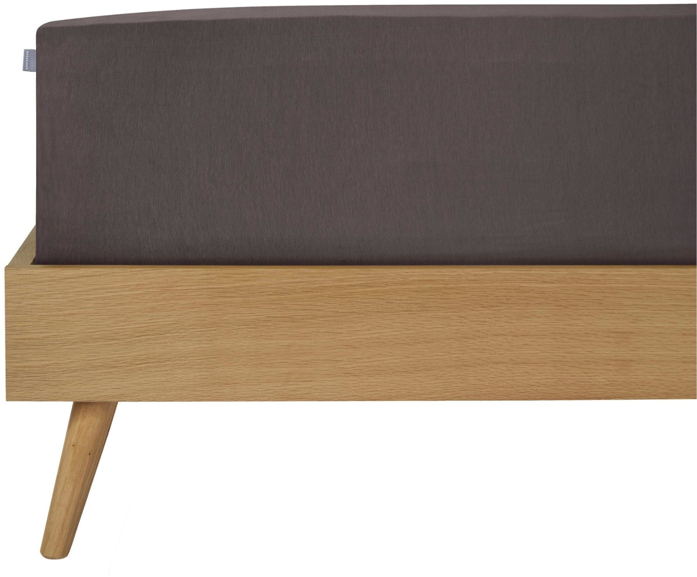 Schiesser Spannbettlaken Finni aus wärmender Baumwolle, Feinbiber, Gummizug günstig online kaufen