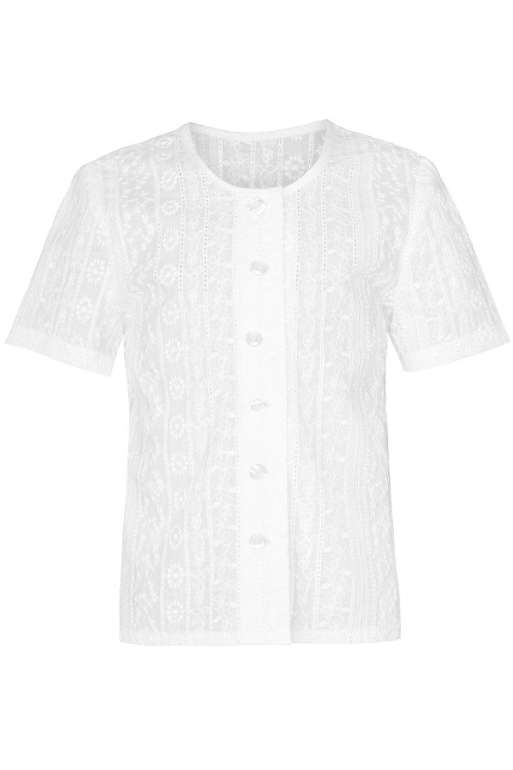 Isar-Trachten Trachtenbluse Mädchen Bluse - ALEA - weiß