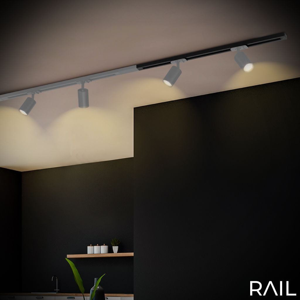 Briloner Leuchten LED Deckenleuchte 8003005, LED fest integriert, Stromschiene 0,75 m Schwarz Schienensystem Rail Wohnzimmer Büro Küche