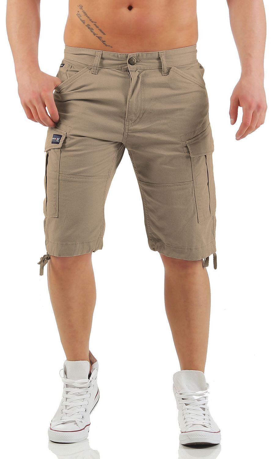 Big Seven Jeansshorts Big Seven Brian Cargo Shorts Comfort Herren Beige (Moon Rock)