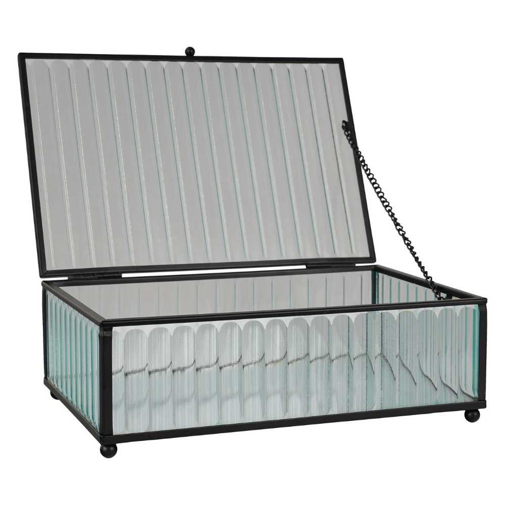 House Nordic Dekoschale House Nordic Glasbox SANTORINI Dose mit Deckel 20x13 cm