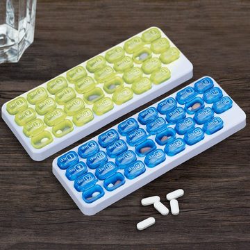 relaxdays Pillendose Tablettenbox Monat 2er Set