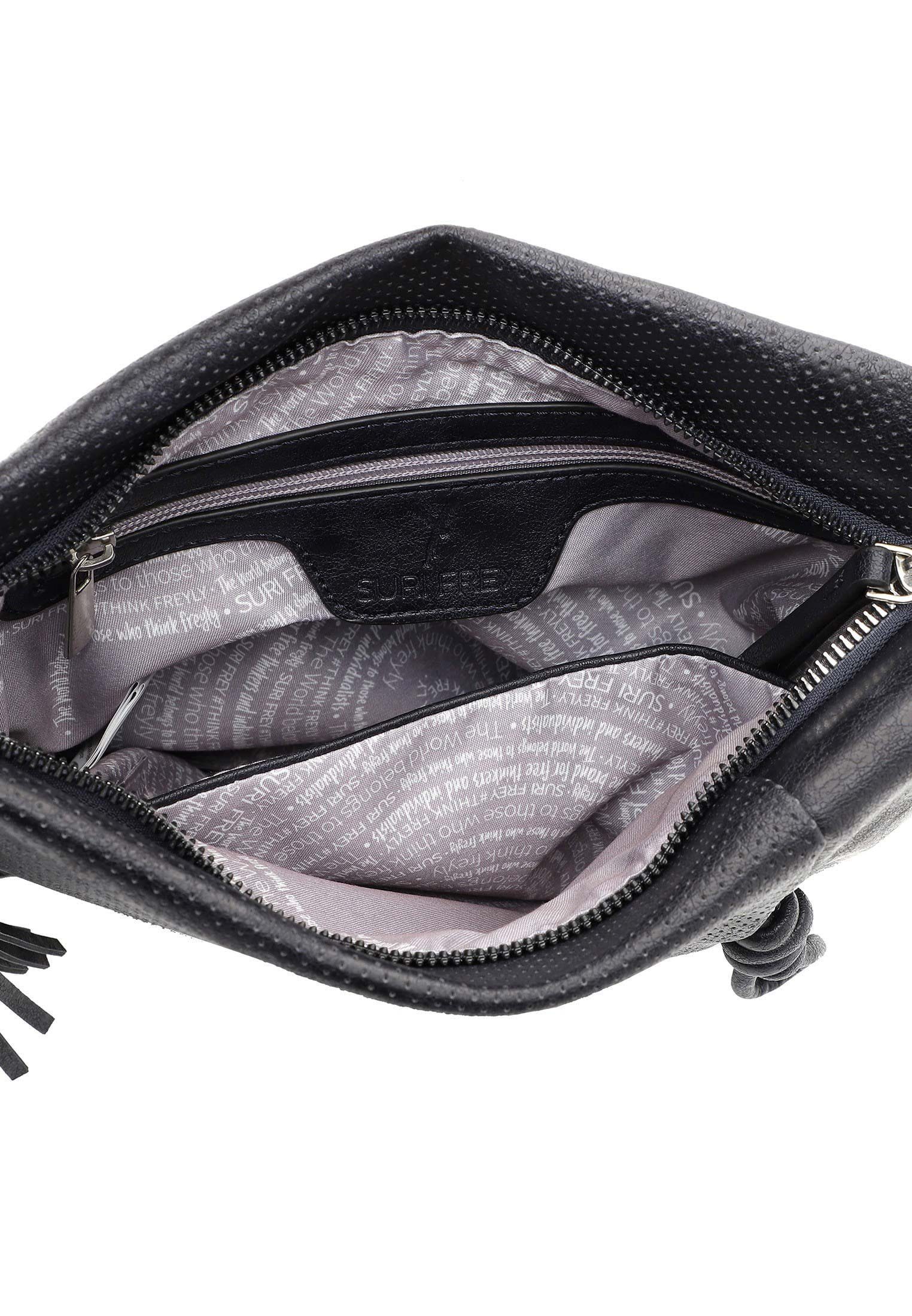 SURI FREY Umhängetasche „SFY Ivory“ – Vegane Damen-Handtasche, Glatte Optik Mit Logo, Ca. 29x19x9 Cm