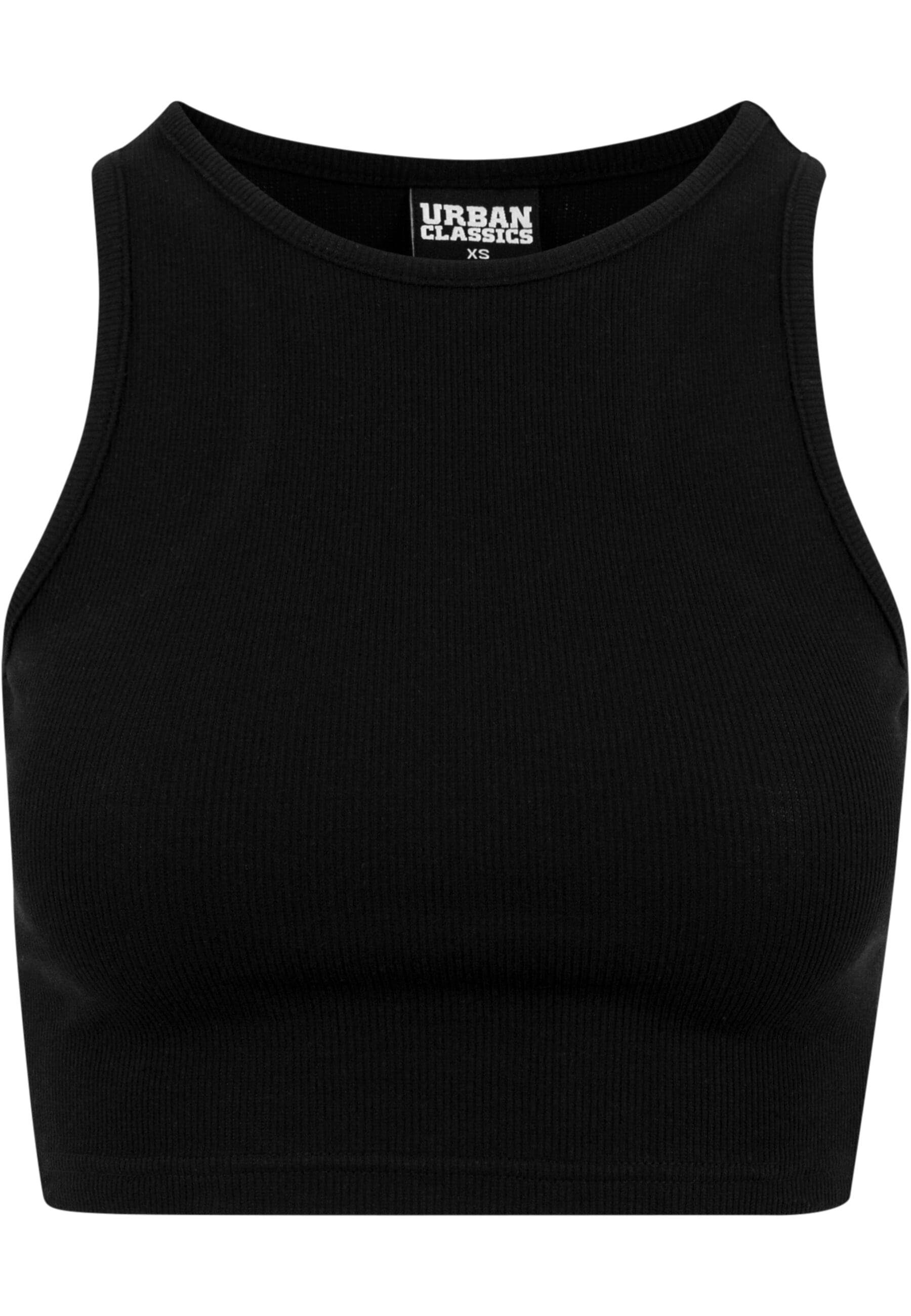 Top URBAN black T-Shirt Cropped Damen Rib CLASSICS Ladies (1-tlg)