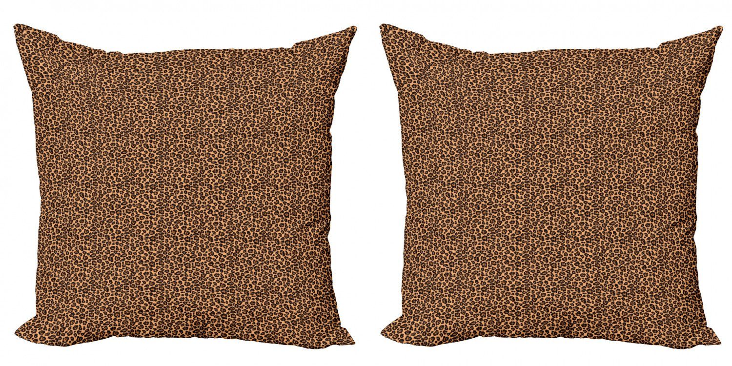 Digitaldruck, Abakuhaus Afrikanische Kissenbezüge Doppelseitiger Modern Orange Accent (2 Exotische Leopard-Druck Stück),