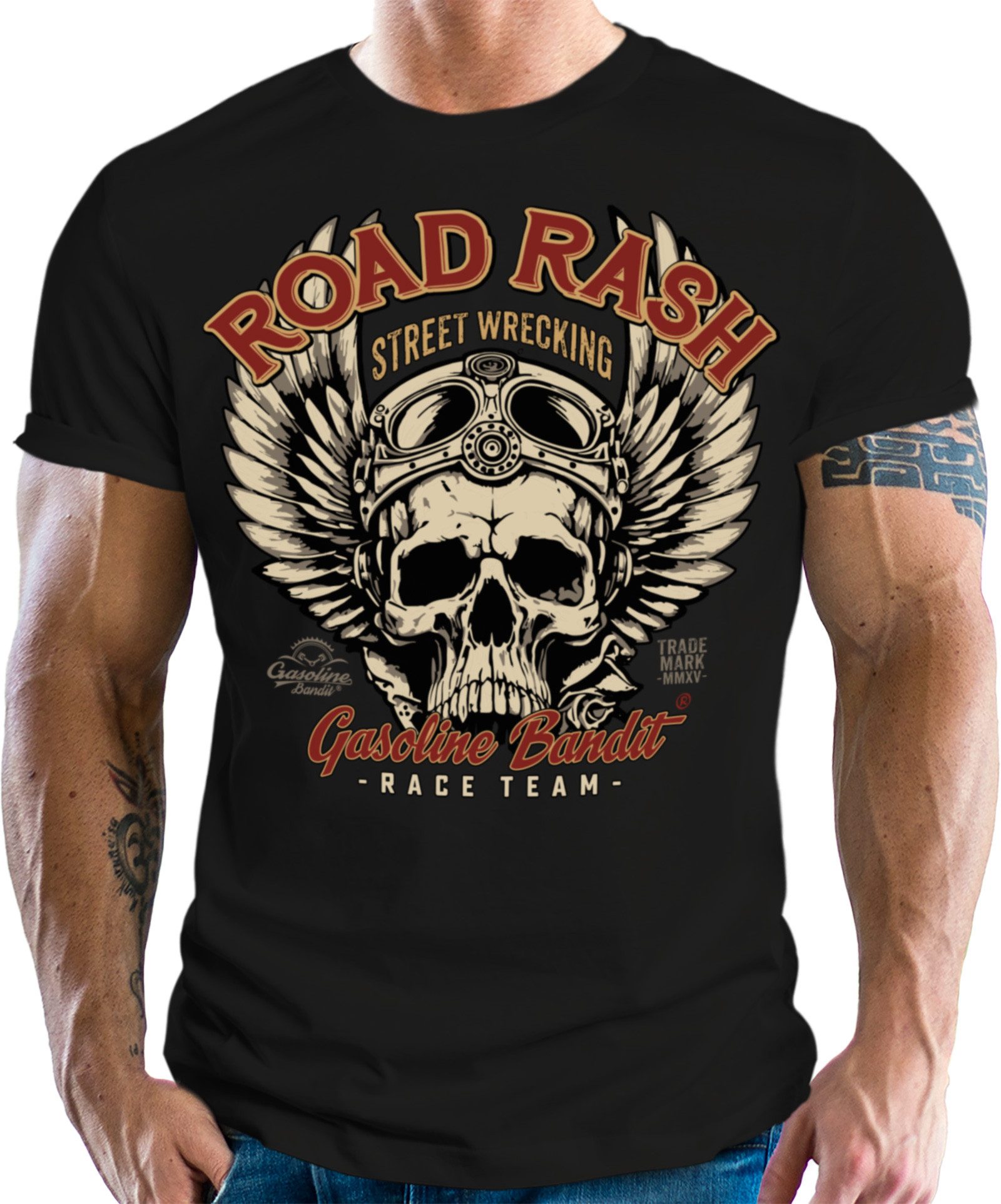 GASOLINE BANDIT® T-Shirt für den draufgängerischen Motorradfahrer: Road Rash
