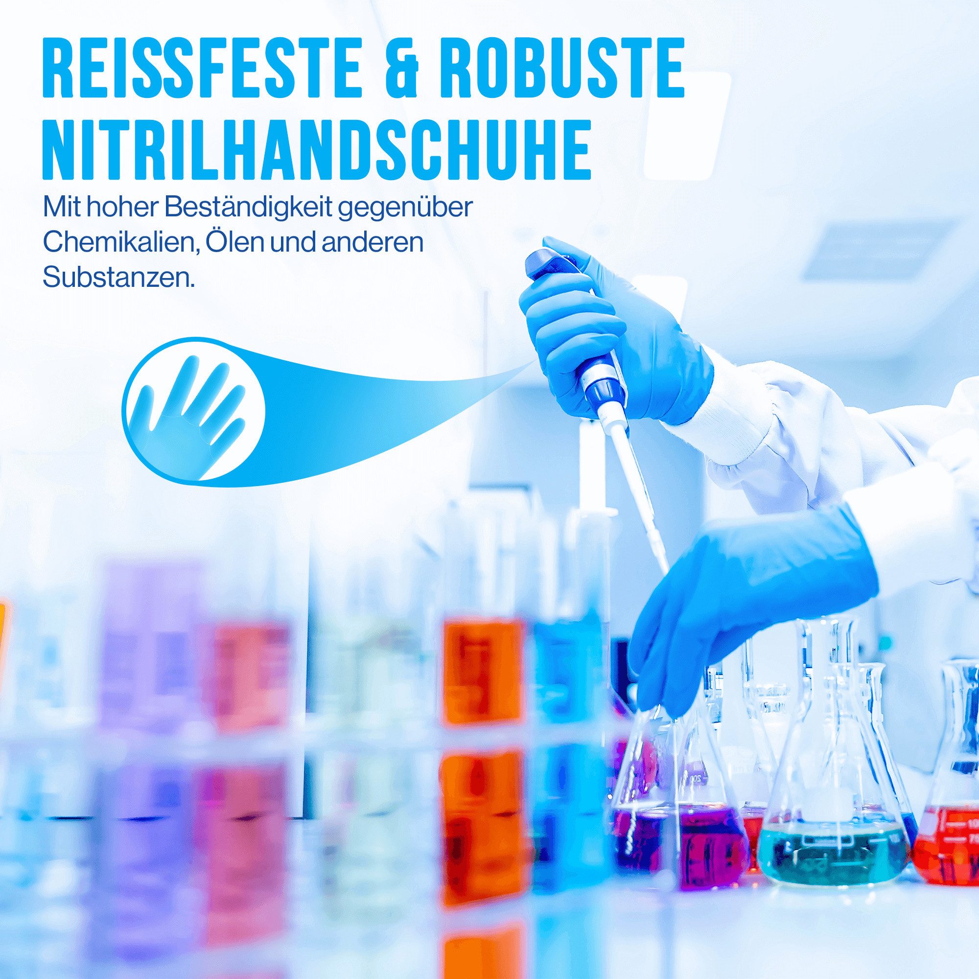 IEA Medical Einweghandschuhe Nitril-Handschuhe blau (Box, 100-St., Stück, Box) puderfrei, latexfrei, Hygiene-, Schutz-, Untersuchungshandschuhe