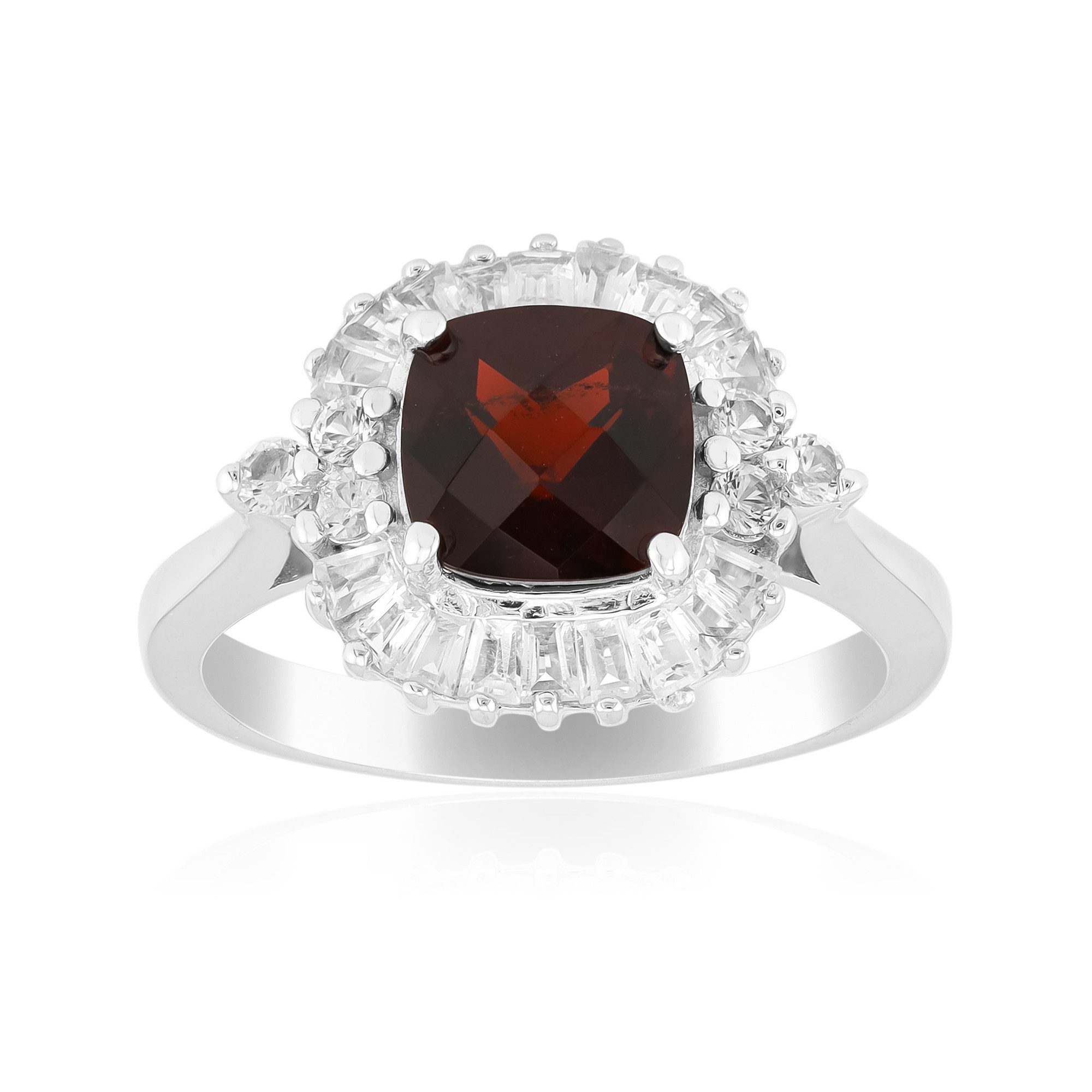 Silberring Cavill Silberring 925 mit 1,6 ct Granat & 2,16 ct weißen Topasen