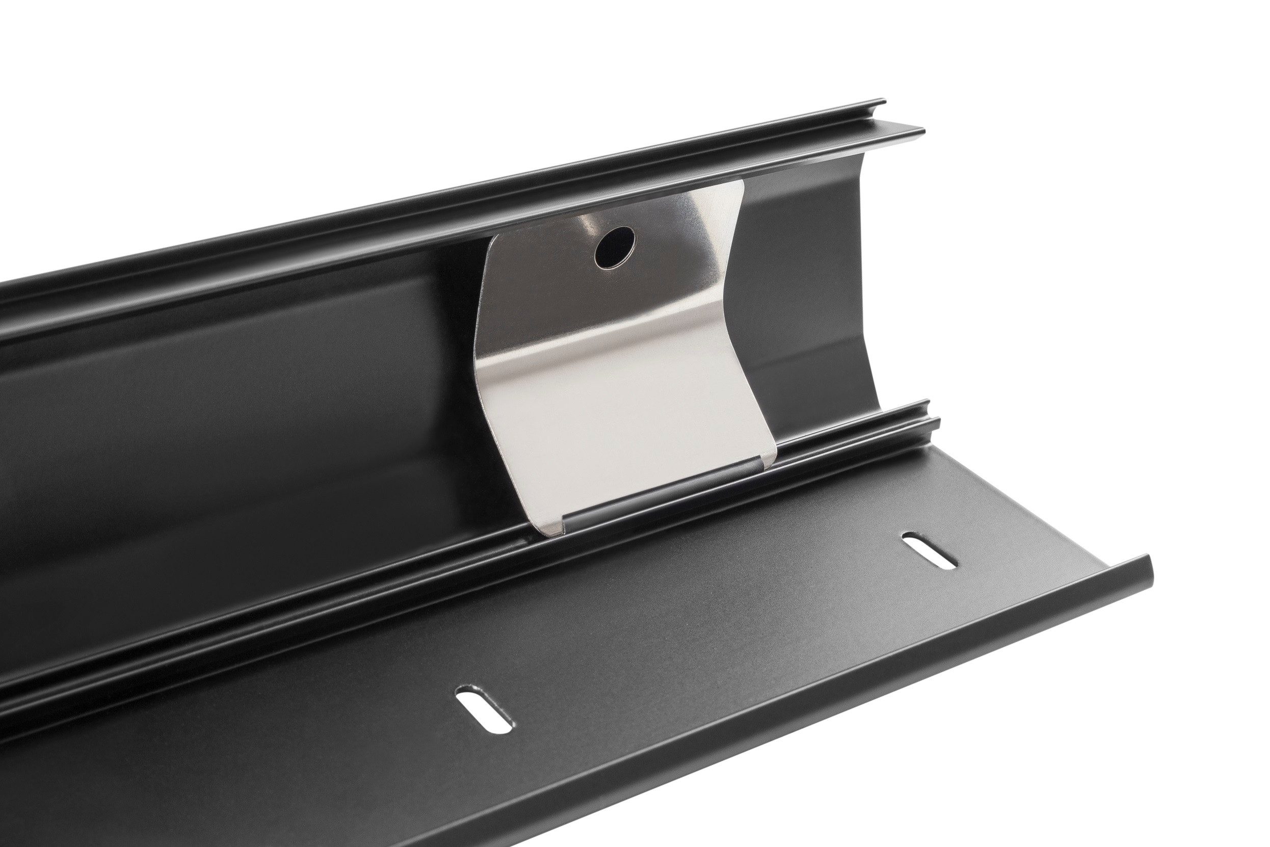 RICOO Kabelführung Kabelkanal Aluminium mit Klappmechanismus schwarz 110cm Z1110-B (1-St., ausklappbar Metall Kabelführung Alu Kabel Organizer flexibel kürzbar), Kabelklemme Kabelmanagement für Wand und Boden 1100 x 60 x 20mm