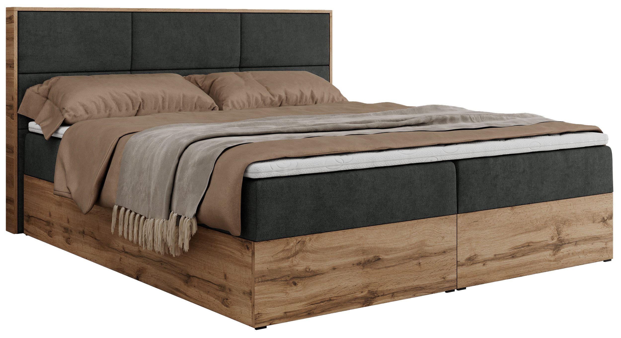 MKS MÖBEL Boxspringbett ALBERO 2 (Packung, Set, Polsterbett, T30-Schaum, To günstig online kaufen