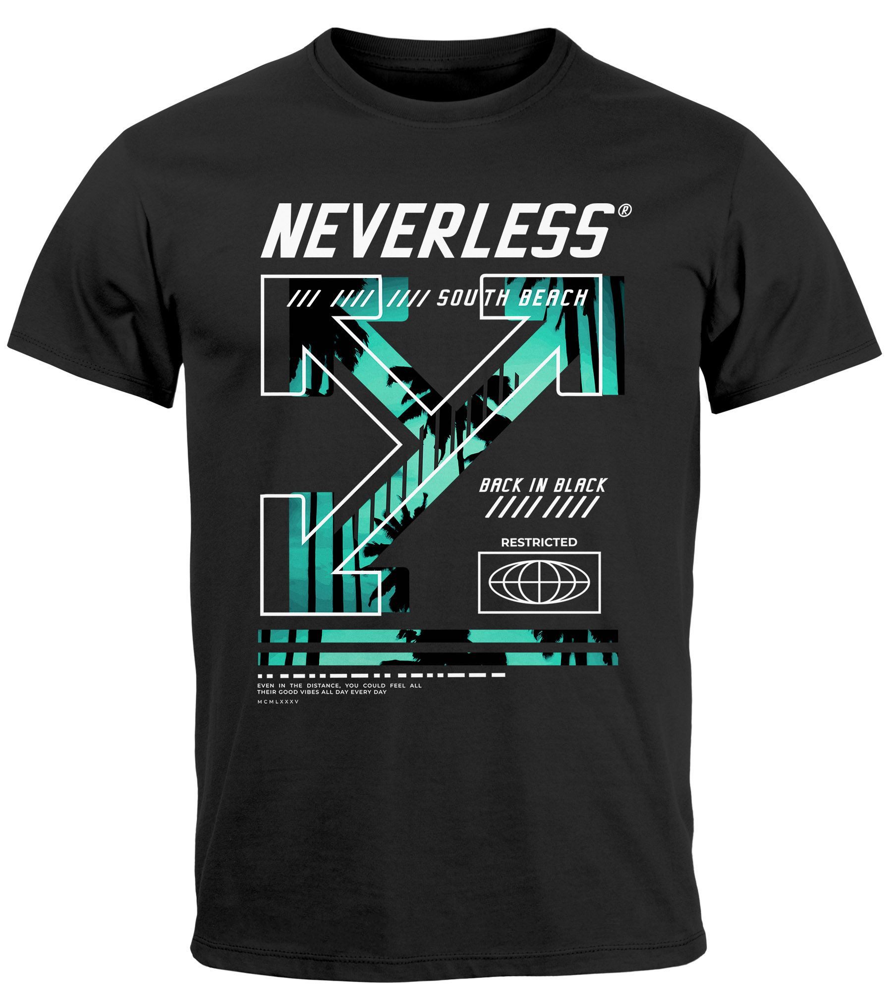 Neverless Print-Shirt Herren T-Shirt Text Print günstig online kaufen
