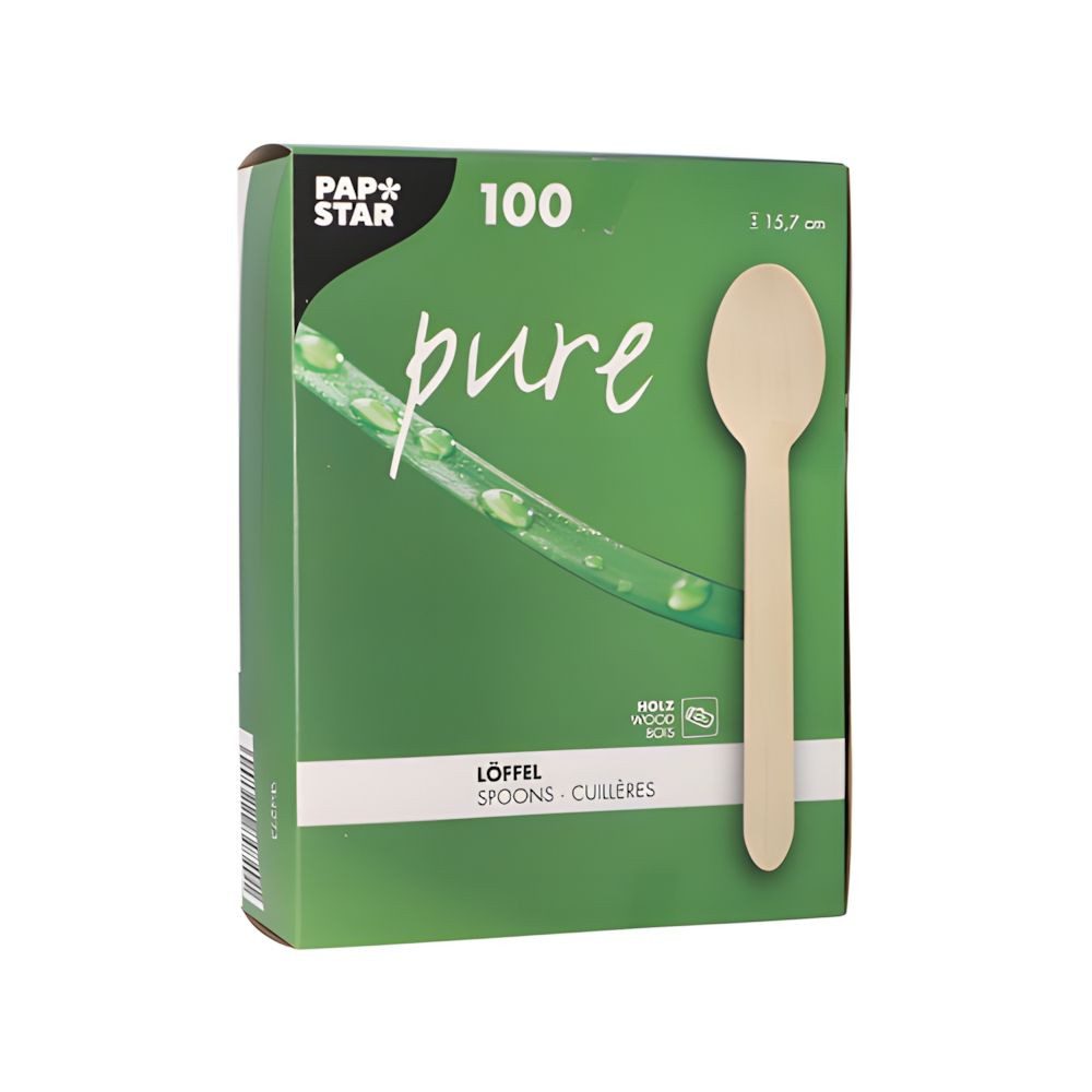 PAPSTAR Einweglöffel Löffel, Holz pure 15,7 cm 100 Stk