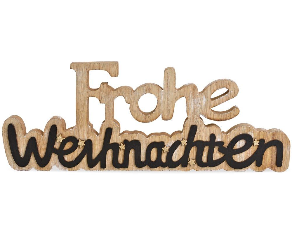 matches21 HOME & HOBBY Dekofigur 3D Buchstaben FROHE WEIHNACHTEN Schriftzug Holz 40 cm (1 St)