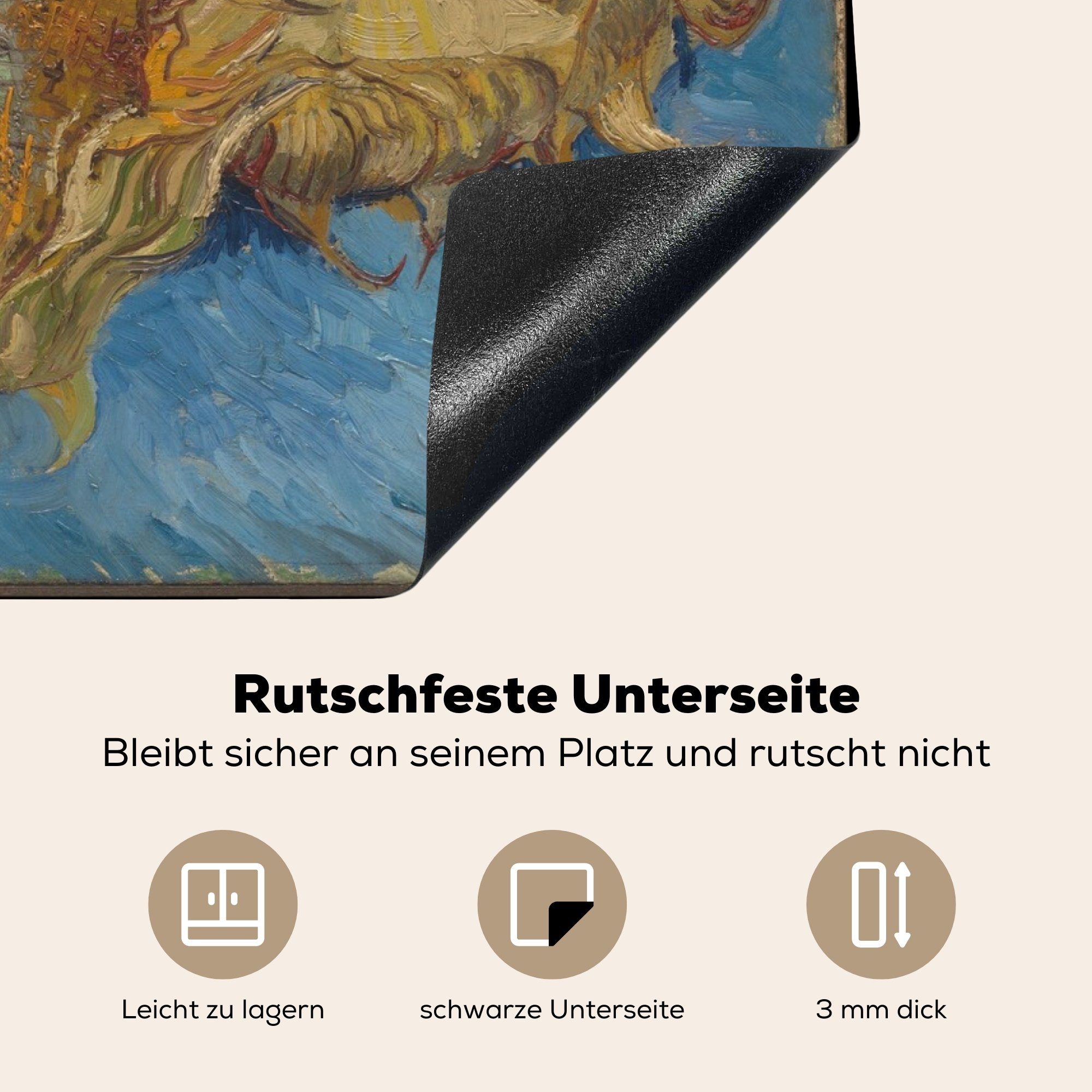 (1 die Induktionskochfeld Schutz Vinyl, Ceranfeldabdeckung van tlg), für Herdblende-/Abdeckplatte MuchoWow 71x52 Vincent cm, Sonnenblumen - küche, Gogh,