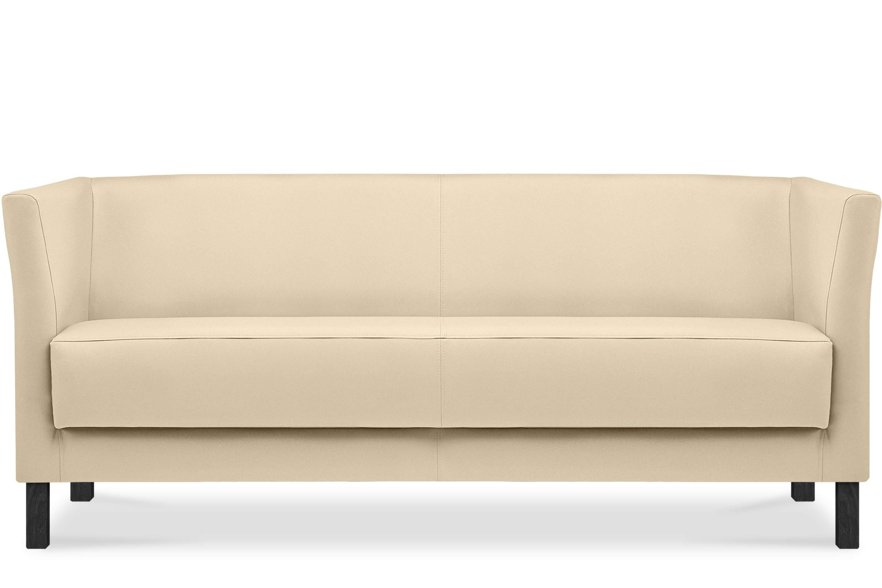 Konsimo Sofa ESPECTO Sofa 3 Sitzer, 1 Teile, weiche Sitzfläche und hohe Rückenlehne, hohe Beine, Kunstleder cremefarben | cremefarben