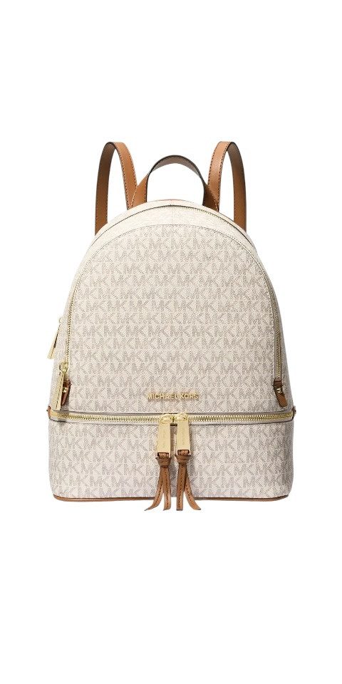 MICHAEL KORS Handtasche Michael Kors Rhea Zip Damen Rucksack Vanilla Medium Reißverschluss