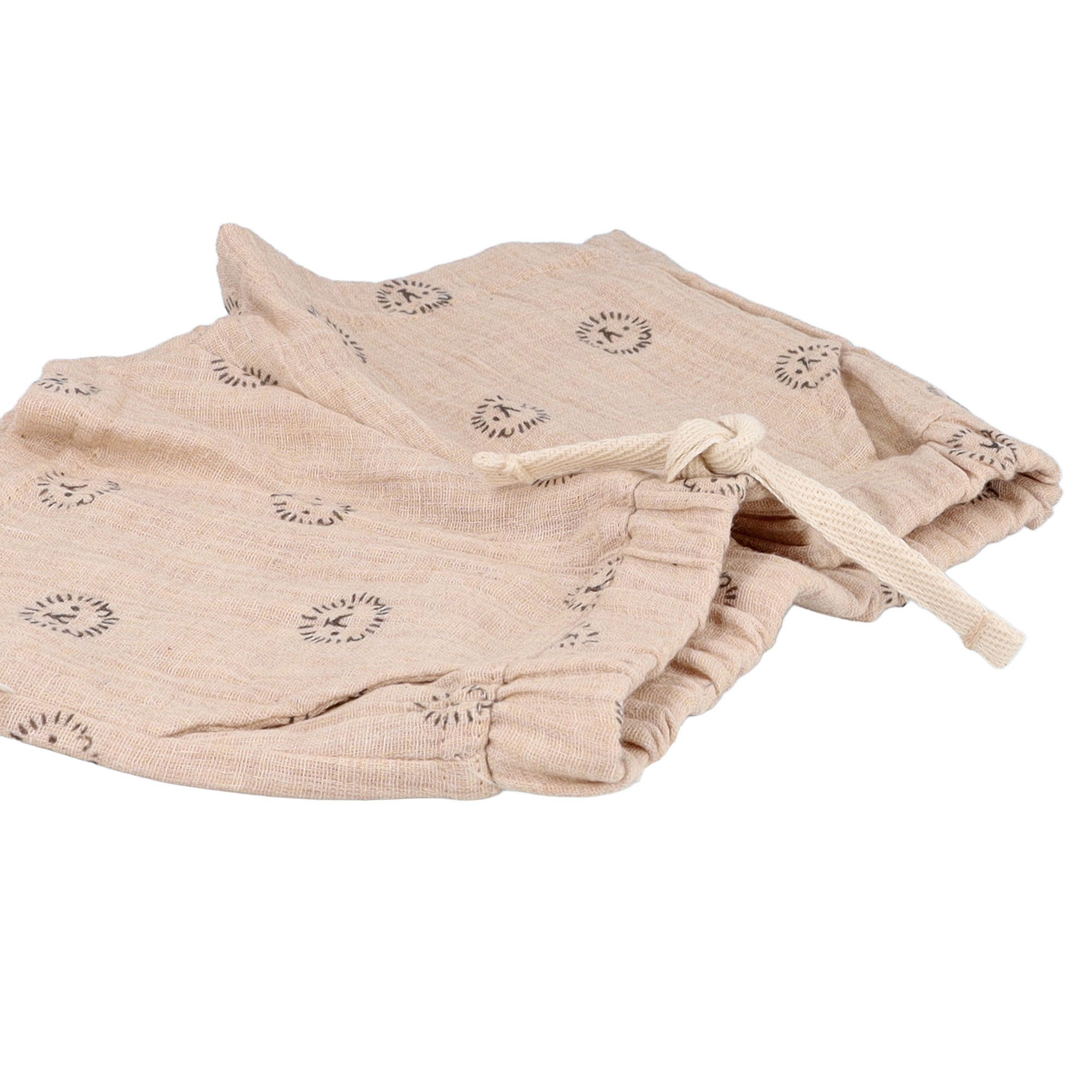 MAXIMO Bermudas (1-tlg) Beigemeliert, Löwe, Musselin, Shorts, Baby Boy