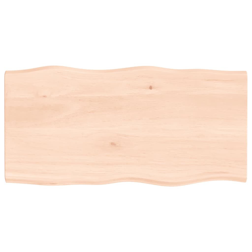 vidaXL Tischplatte Tischplatte 80x40x2 cm Massivholz Eiche Unbehandelt Baumkante (1 St)