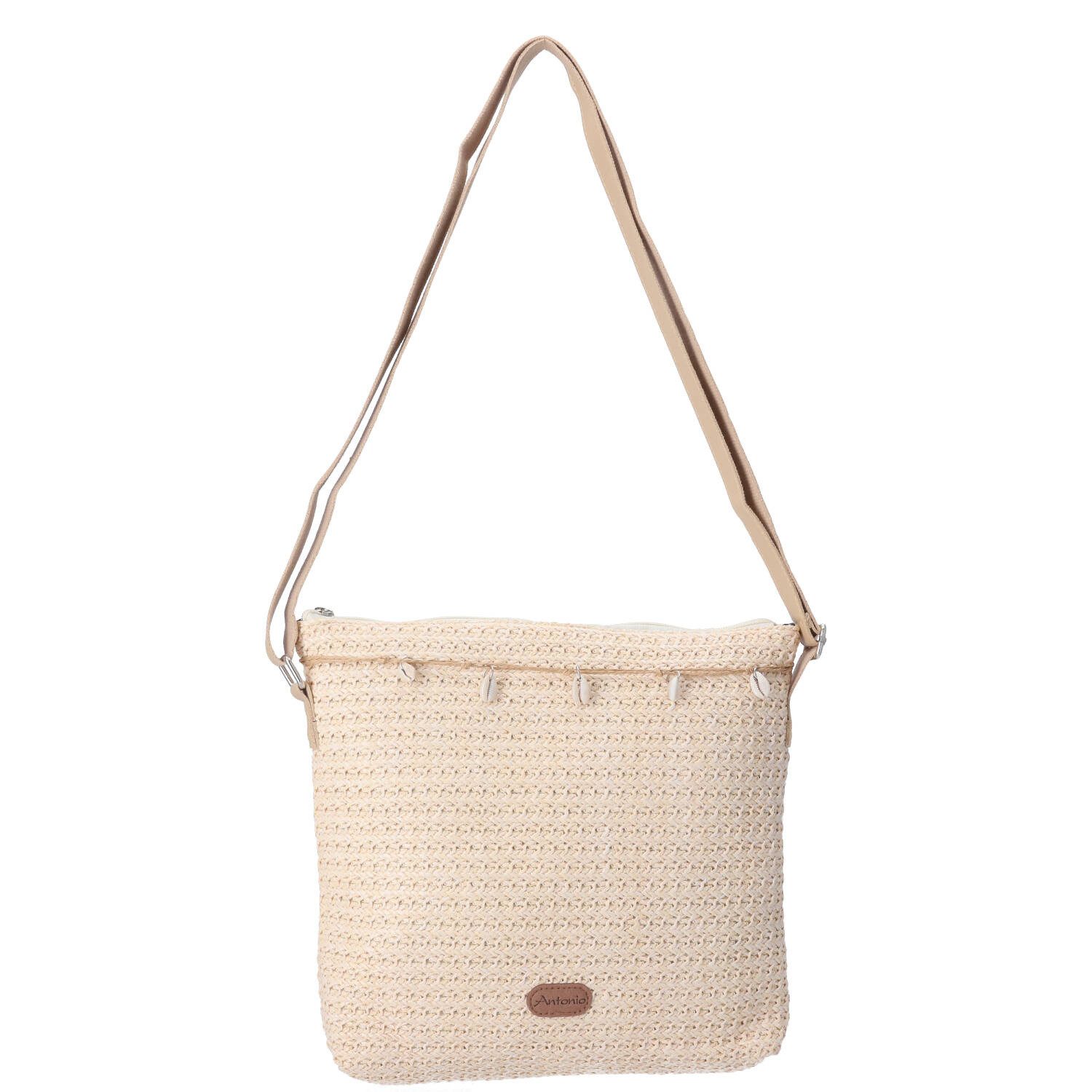 Antonio Umhängetasche Antonio Damen Bast Tasche M beige (1, 1-tlg., 1)