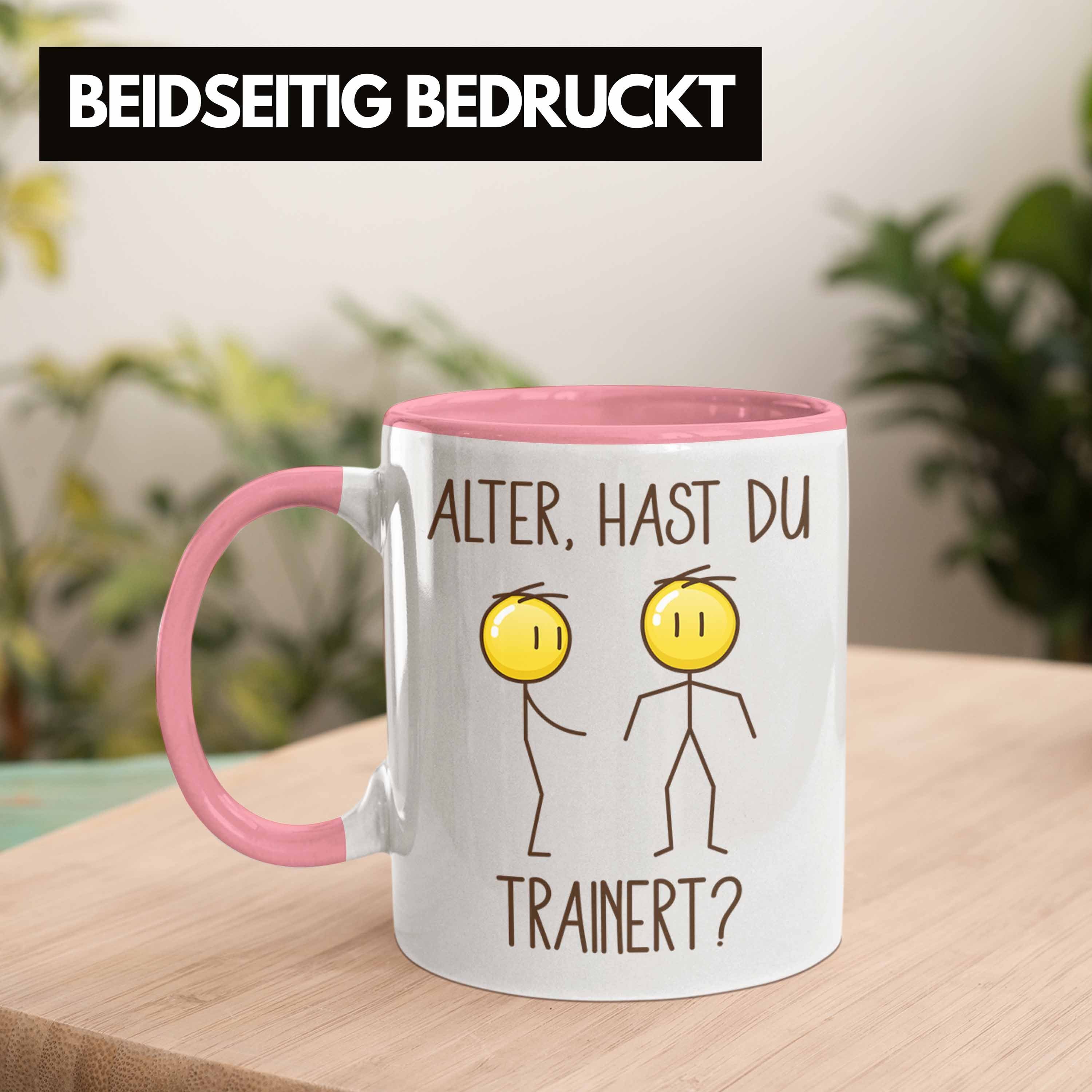 Trendation Tasse Trendation Geschenk Tasse Lustiges Du Bodybuilder Geschenk Trainiert - Fitness Humor Hast Rosa