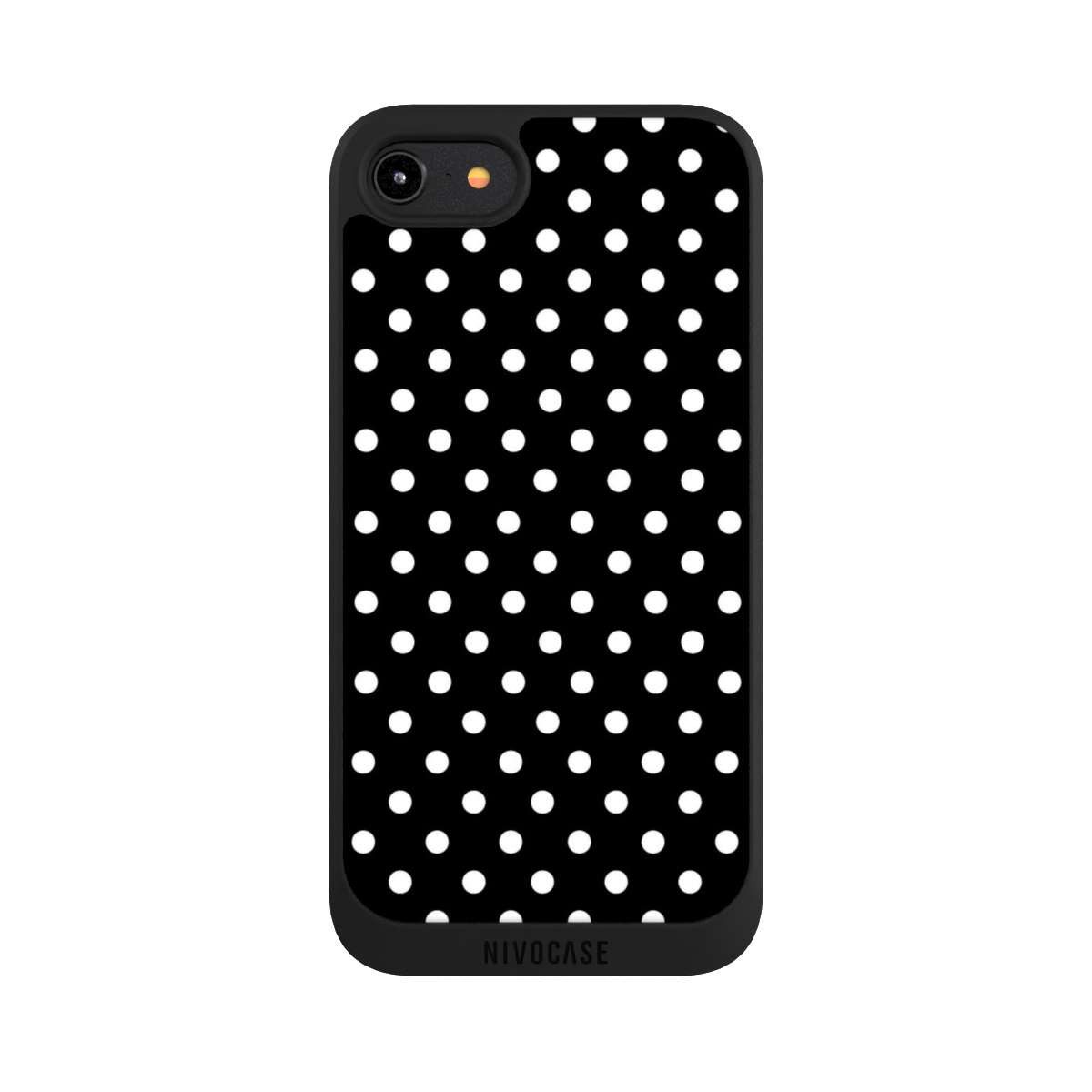 NIVOCASE Handyhülle Punkte Retro Polka Dots Polka Dots - schwarz und weiß, Apple iPhone 8 Handyhülle Hülle NIVOpure Case Schwarz
