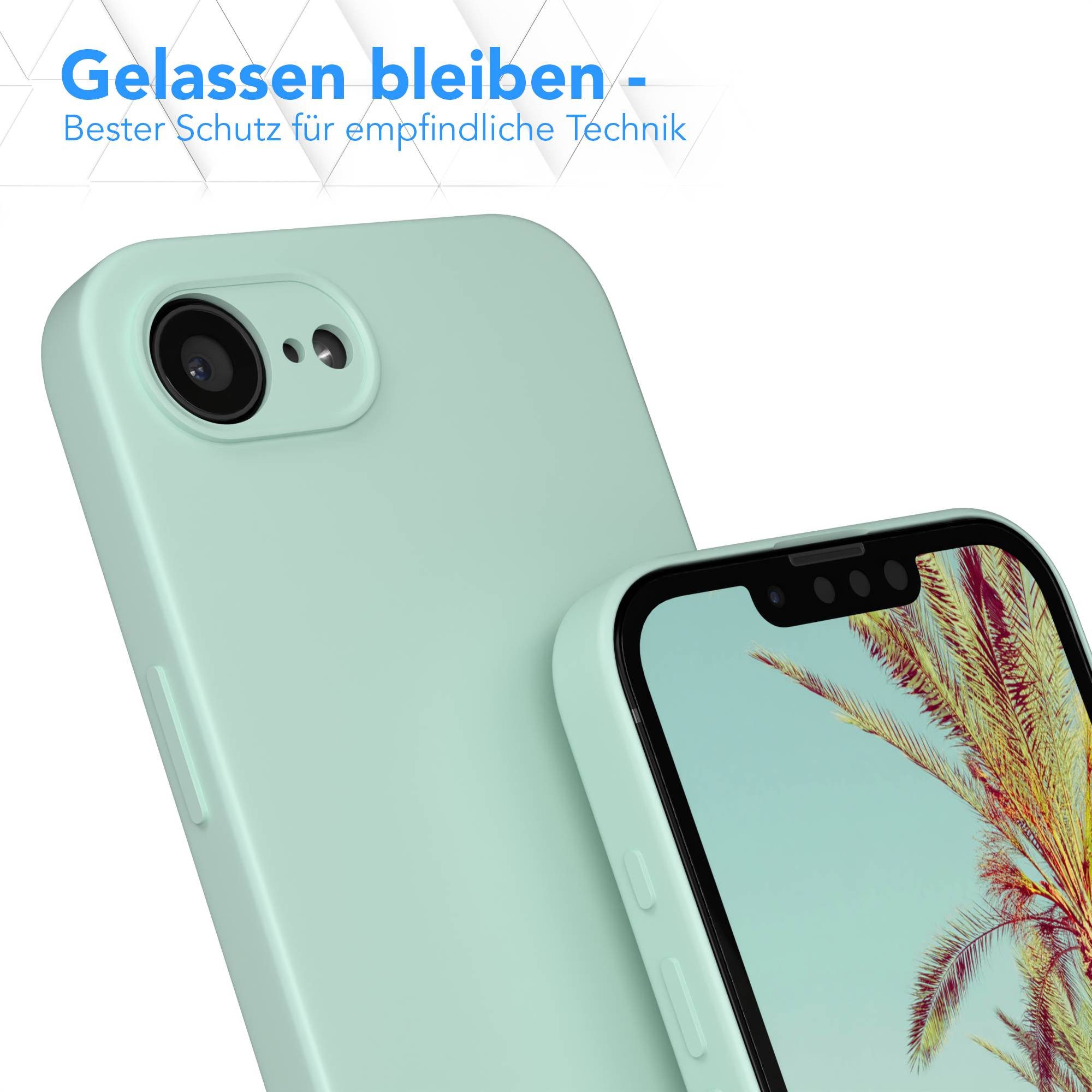 EAZY CASE Handyhülle für Apple iPhone 16e Hülle Silikon 6,1 Zoll, Hülle Silikon kratzfest Smart Slimcover Bumper Case Etui Mint Grün – Bild 4 von 5