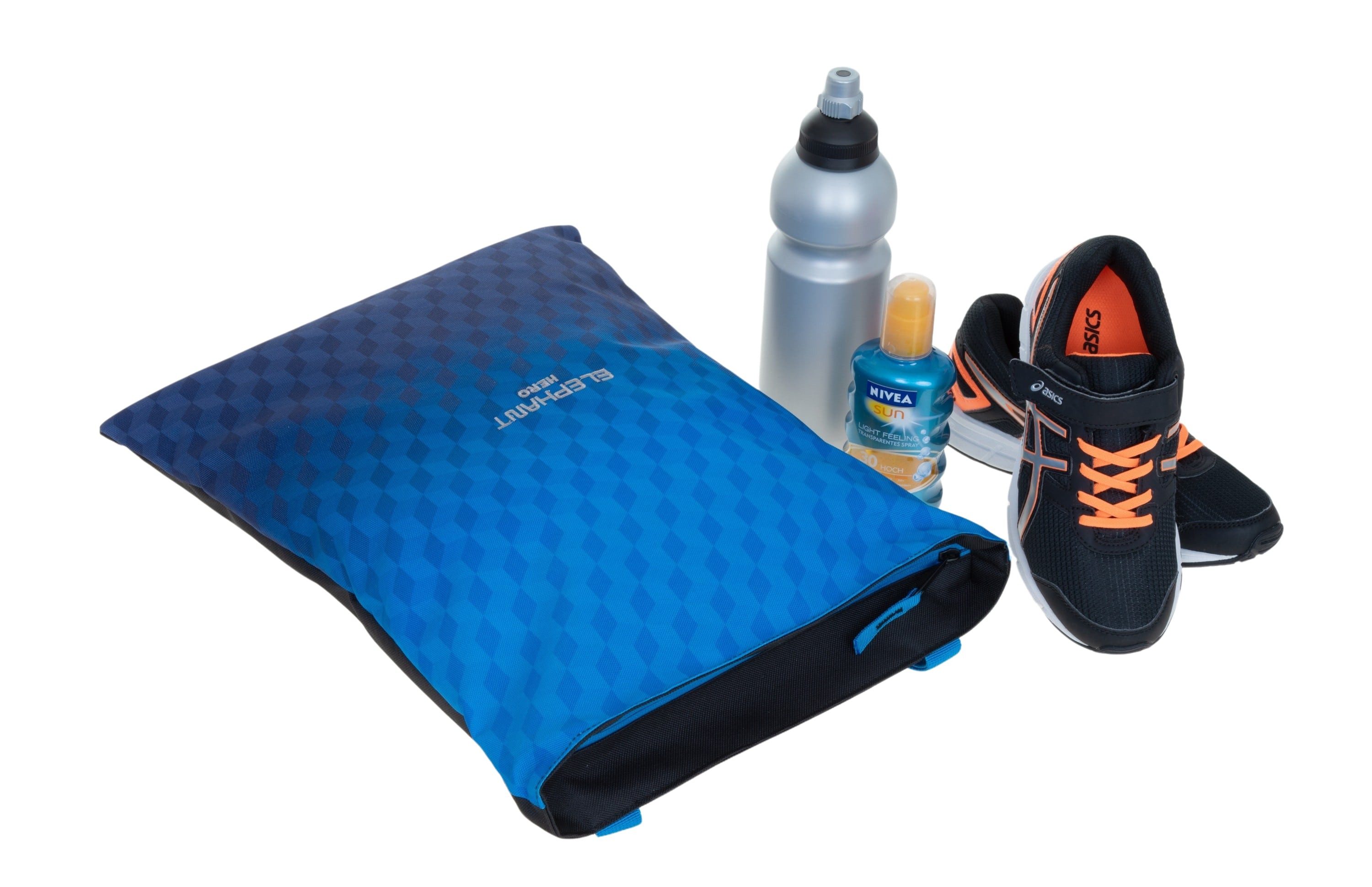 ELEPHANT Turnbeutel Sportbeutel Attach Bag Hero Signature Tasche, für Jungen Mädchen Schubeutel Gymbag + Trinkflasche – Bild 5 von 5