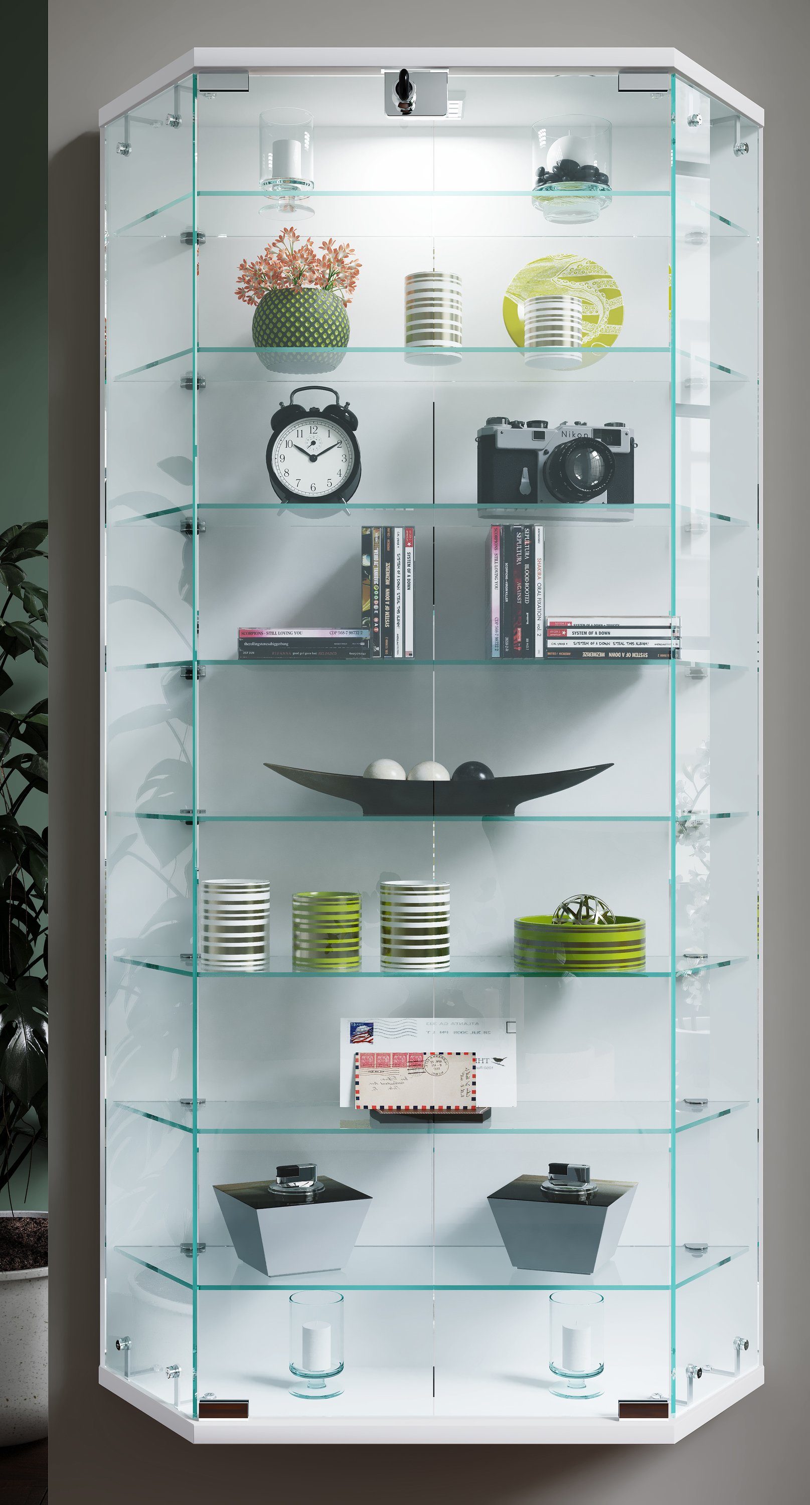 VCM Hängevitrine Wandvitrine Hängevitrine Glasvitrine Benila XL