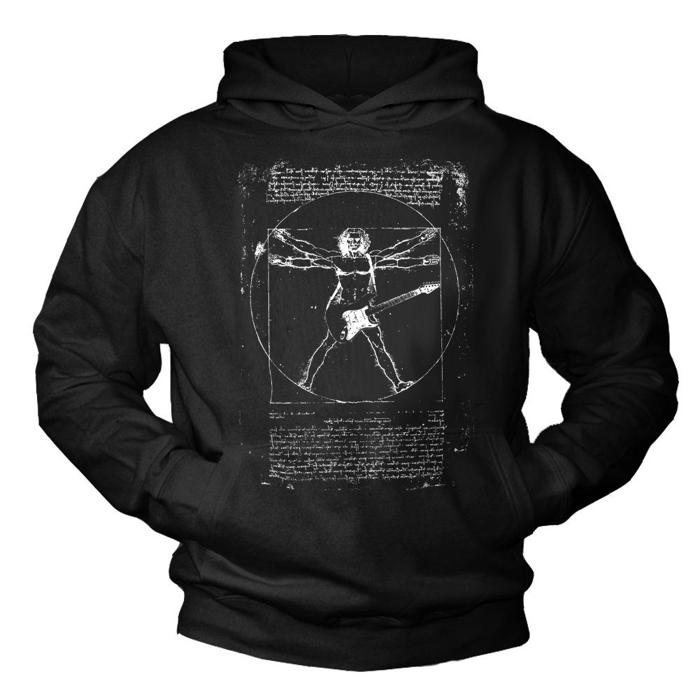 MAKAYA Kapuzenpullover Herren Vintage Sweatshirt Gitarre Musik Hoodie Pullover Kapuzenpulli