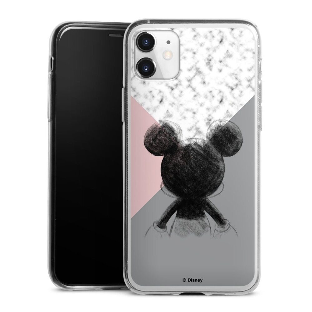 DeinDesign Handyhülle Disney Marmor Mickey Mouse Mickey Mouse Scribble, Apple iPhone 11 Slim Case Silikon Hülle Ultra Dünn Schutzhülle