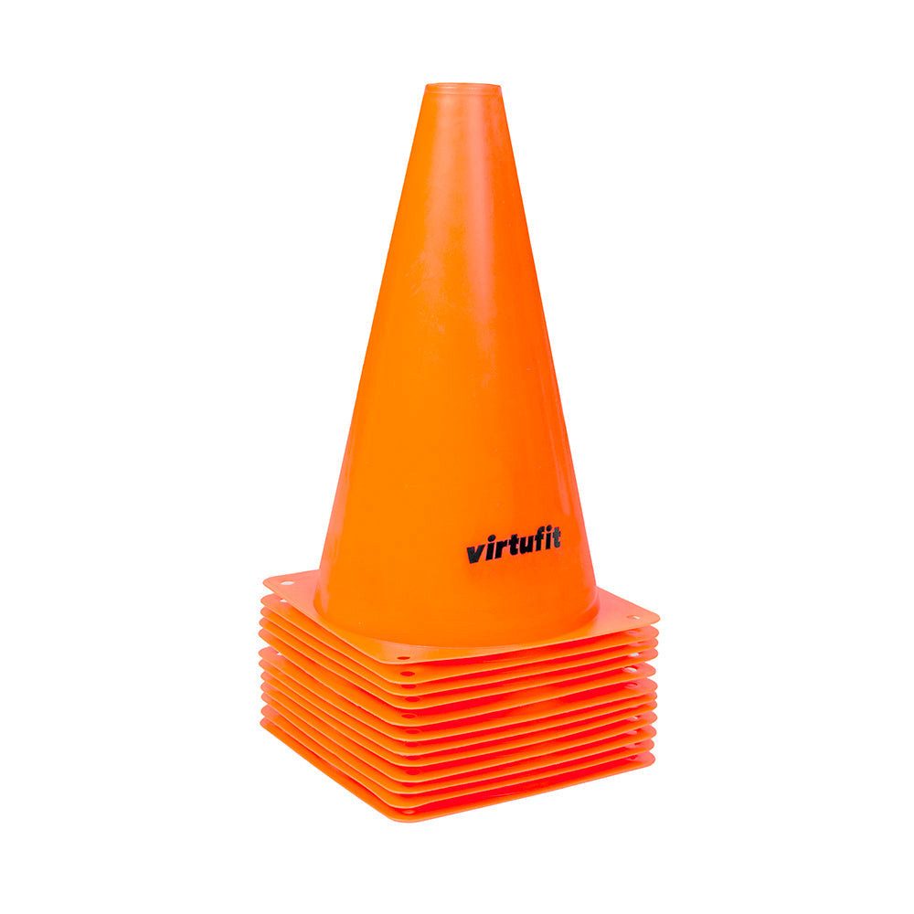 VirtuFit Markierungshütchen VirtuFit Markierungskegel Set 12 Stück 23 cm aus PE-Kunststoff Orange