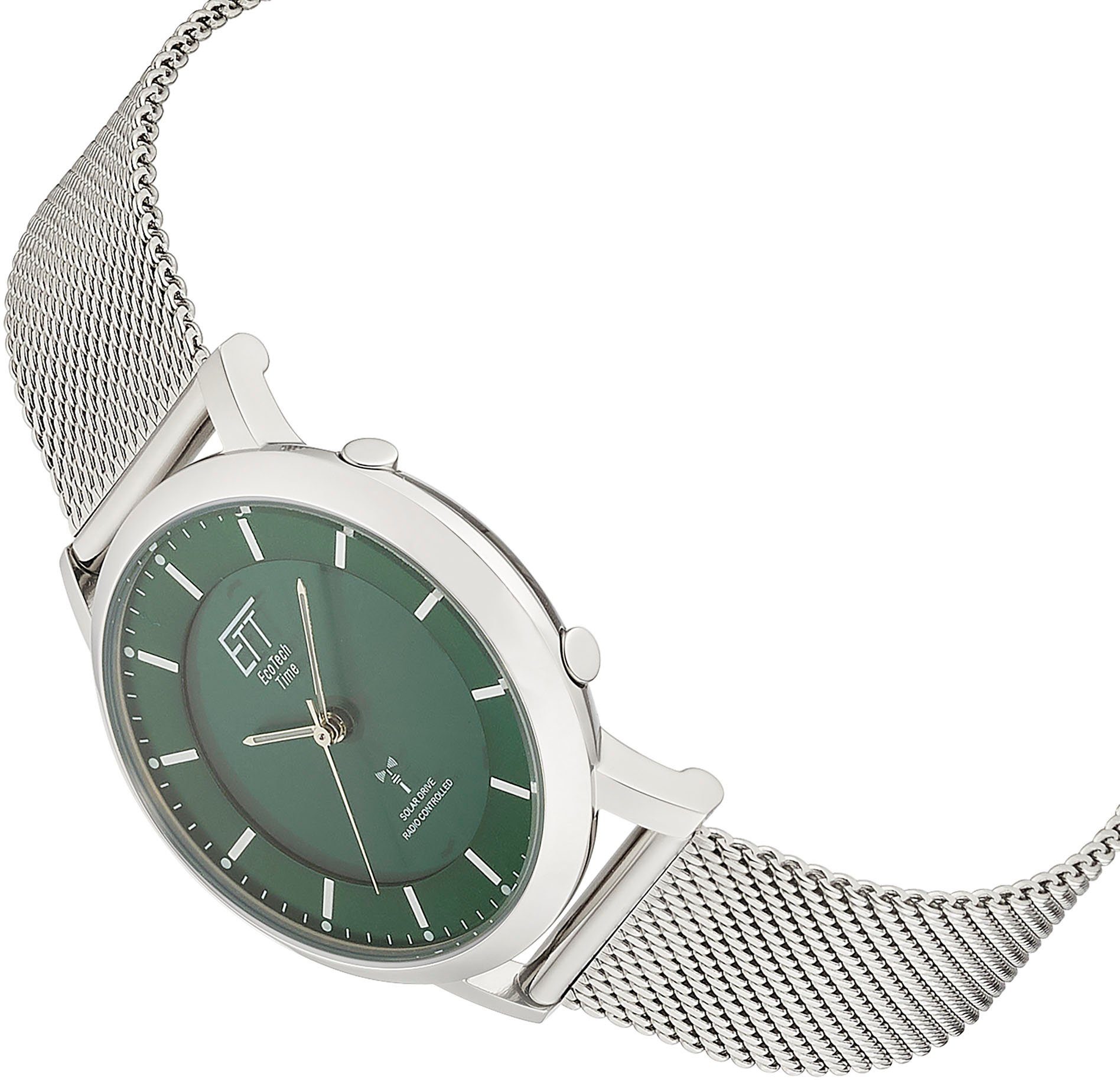 ETT Funkuhr Atacama ELS-11618-81MS, (Set, 2-tlg., mit Wechselband), Armbanduhr, Damenuhr, Solar, ideal auch als Geschenk