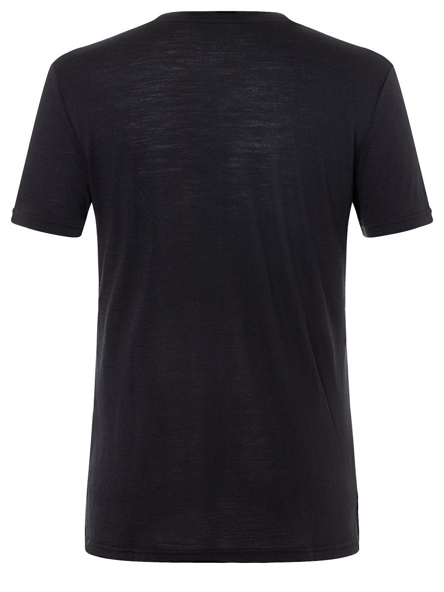 SUPER.NATURAL Print-Shirt Jet YETI Merino T-Shirt Merino-Materialmix TEE funktioneller Black/Peppercorn M