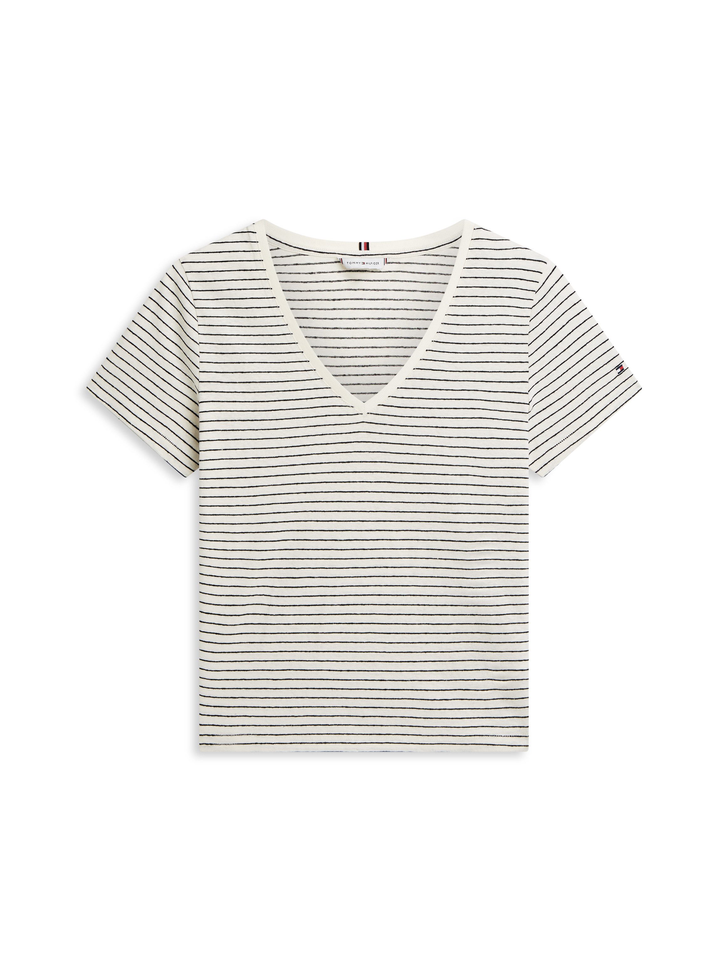 Kurzarmshirt CO LINEN V-NECK SHORT SLEEVE TEE