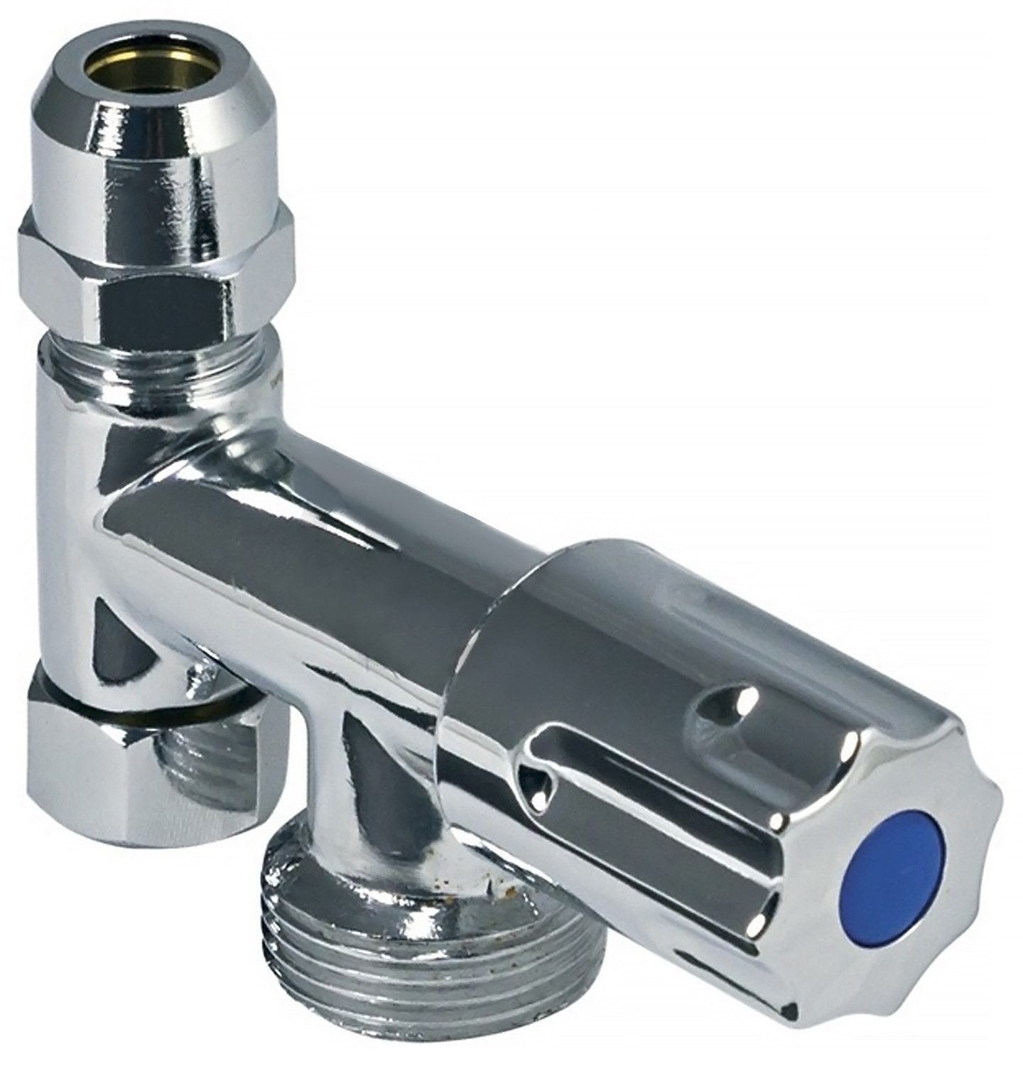Eckventil Doppel-Eckventil 3/8" Geräteventil 3/4" Schlauchanschluss