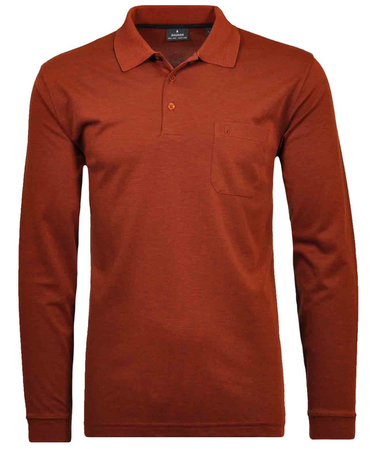 RAGMAN Langarm-Poloshirt