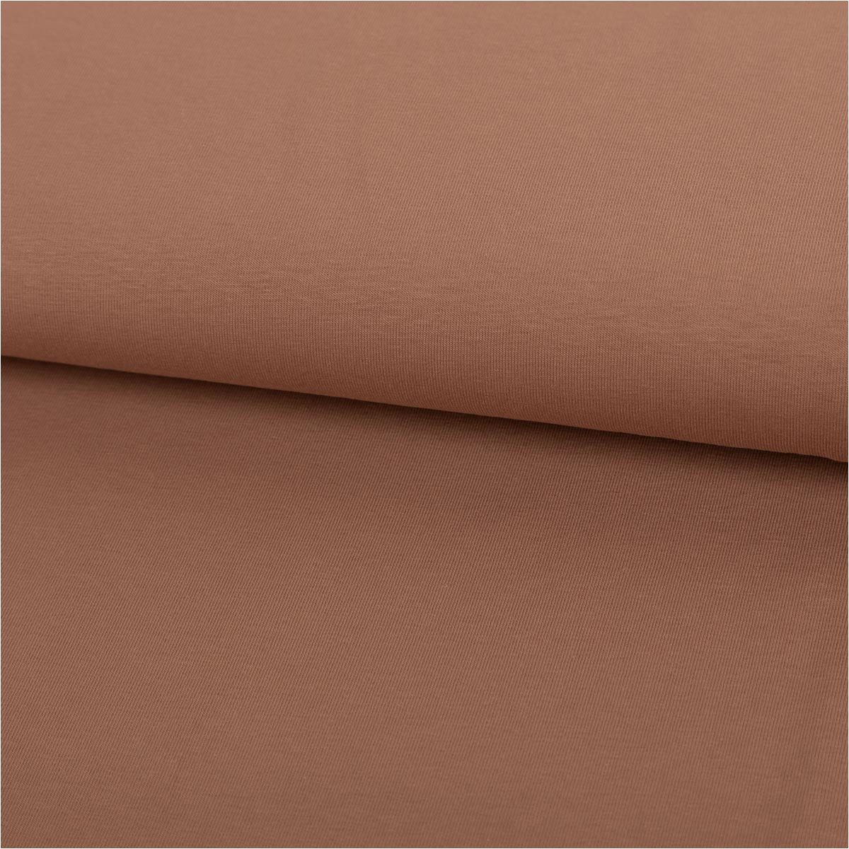 SCHÖNER LEBEN. Stoff Jersey Stoff Baumwolljersey uni camel 1,50m Breite
