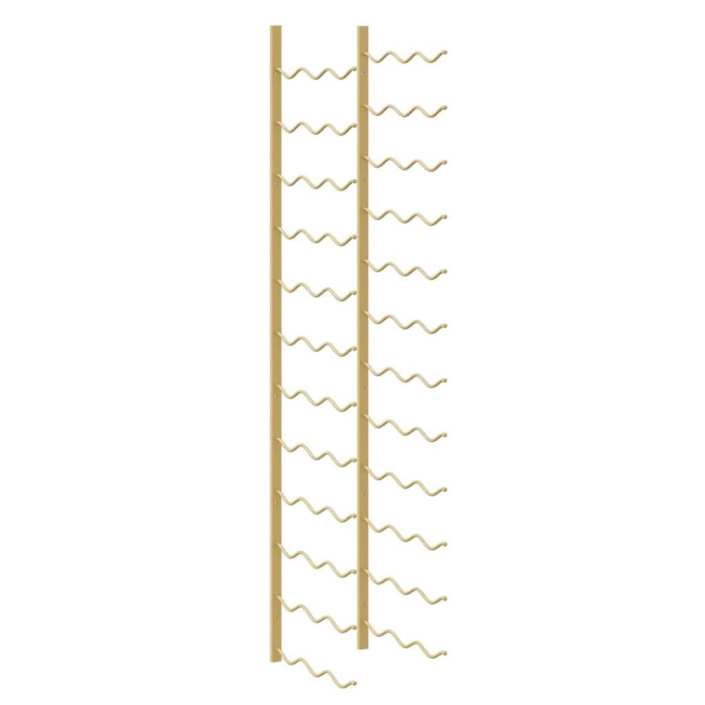 vidaXL Weinregal Wand-Weinregal für 36 Flaschen 2 Stk. Golden Eisen, 1-tlg.
