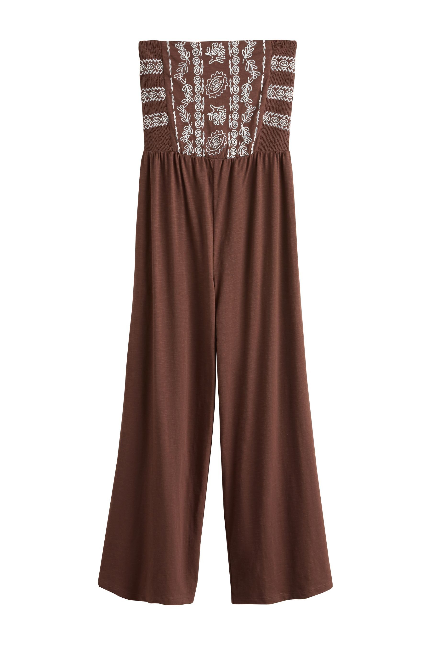Jumpsuit Bandeau-Jumpsuit aus Jersey mit weitem Bein