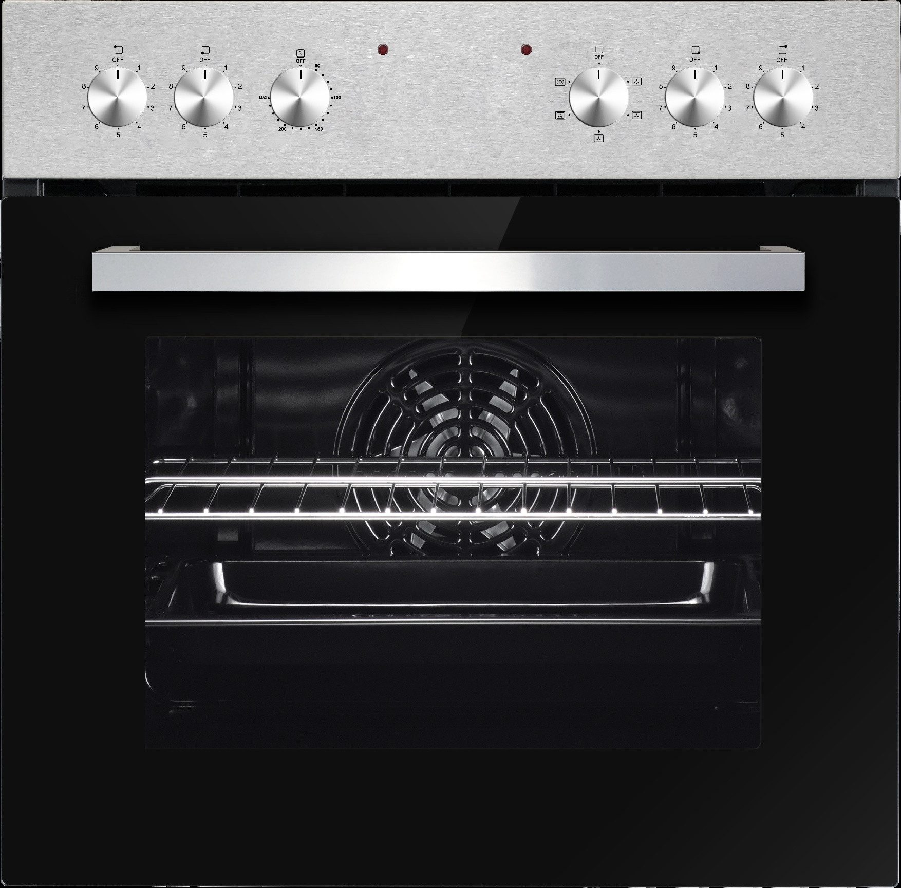 PKM Elektro-Herd-Set Einbauherdset EHS4IX, 65 Liter Glaskeramik ECO-Modus Restwärmeanzeige