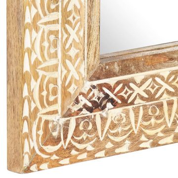 furnicato Wandspiegel Spiegel Handgeschnitzt 80x50x2,6 cm Massivholz Mango
