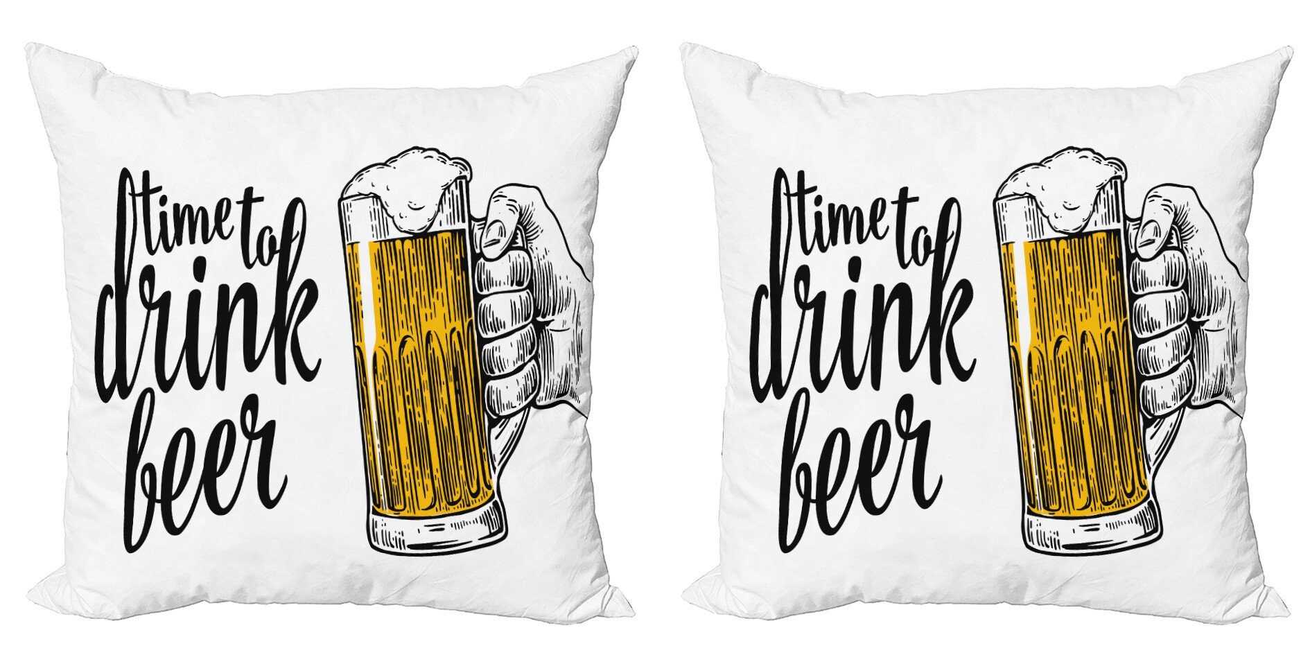 Zitat Abakuhaus Time Man Kissenbezüge Beer Digitaldruck, Doppelseitiger Accent (2 Modern Drink to Stück),