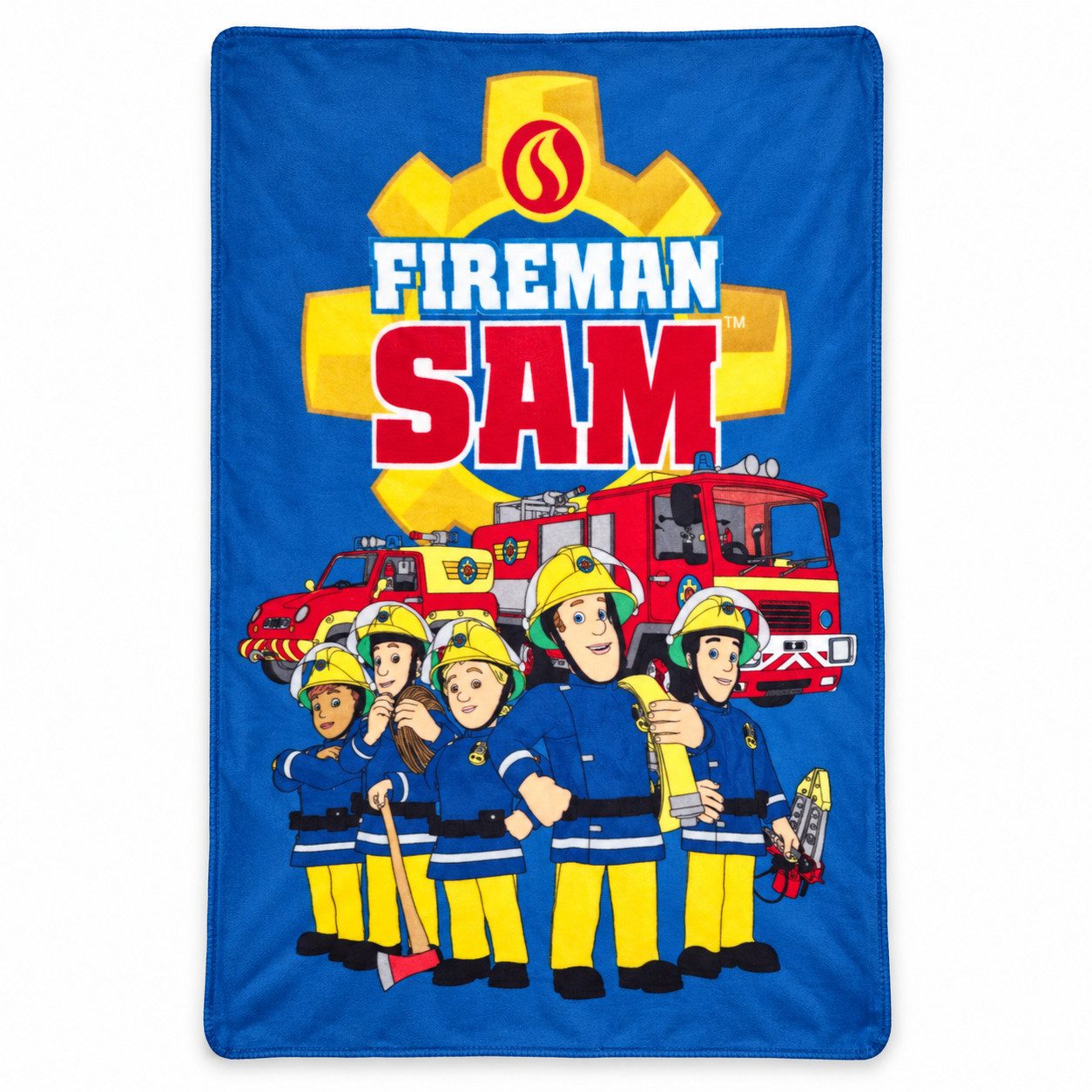 Wohndecke Feuerwehrmann Sam Kinder Fleecedecke leichte Kuscheldecke 100x140 cm, Feuerwehrmann Sam