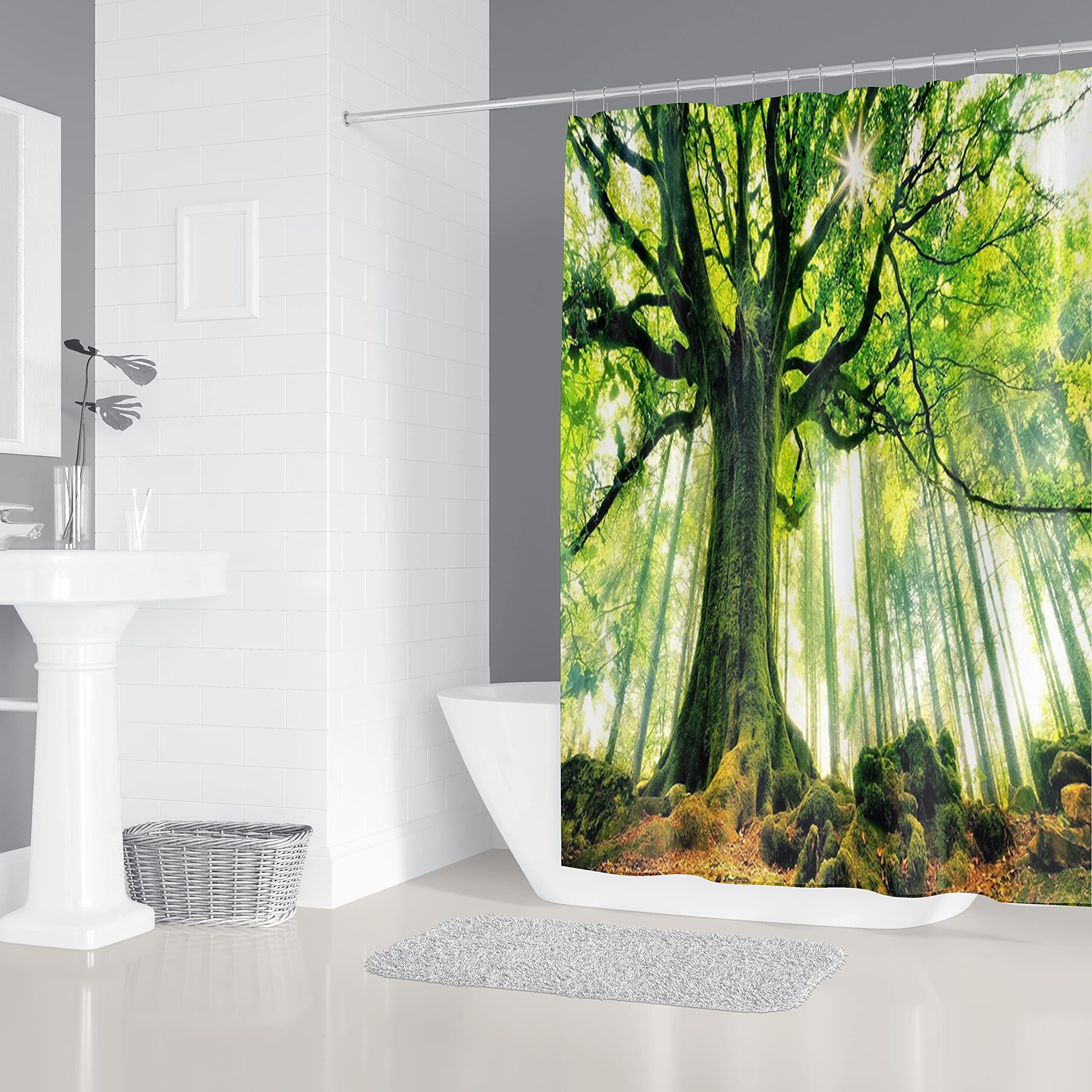 M&W DAS DESIGN Duschvorhang 180x200cm Shower curtains Anti schimmel Waschbar Grün