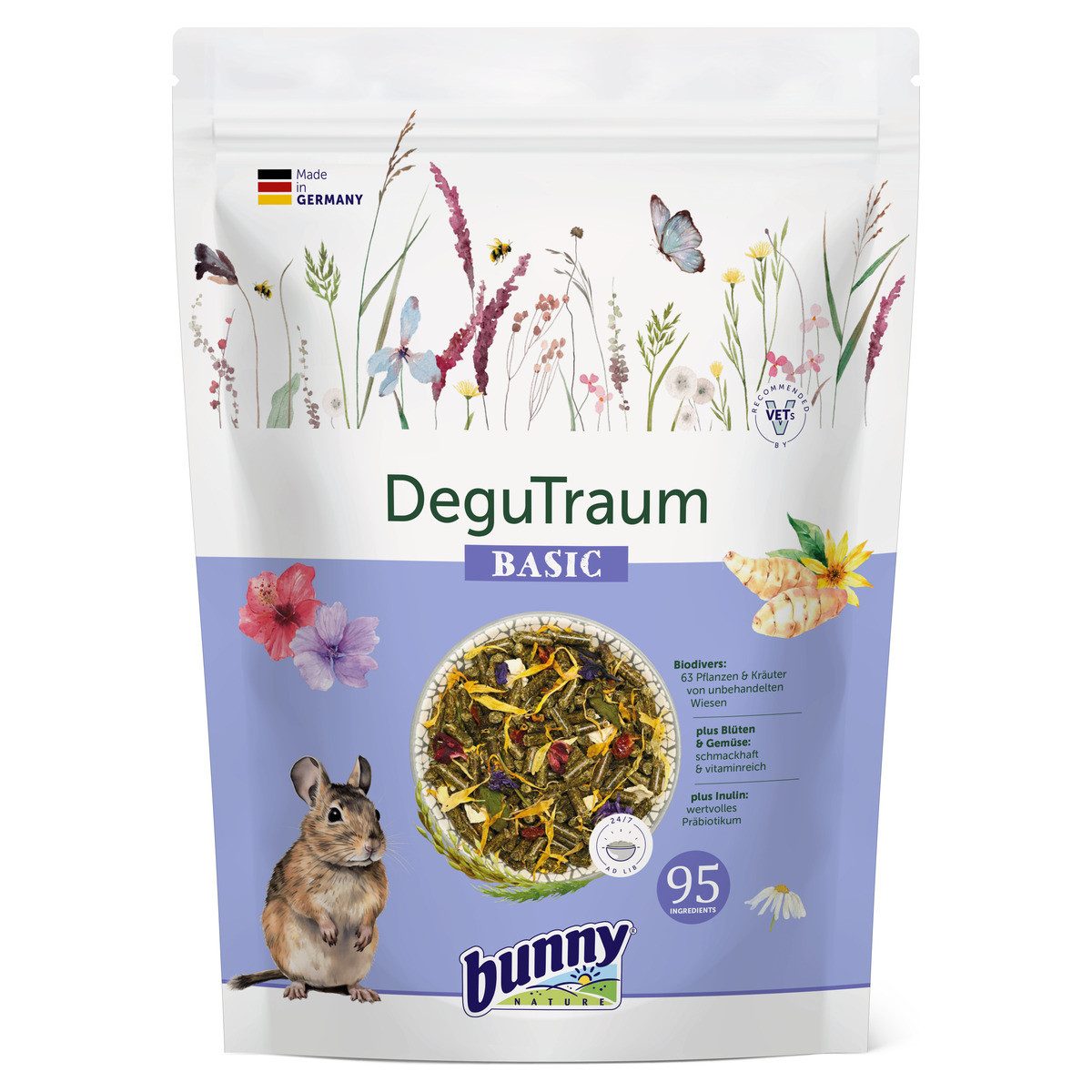 Bunny Nature DeguTraum BASIC 1,2 kg, Trockenfutter für: Kleintier von Bunny Nature