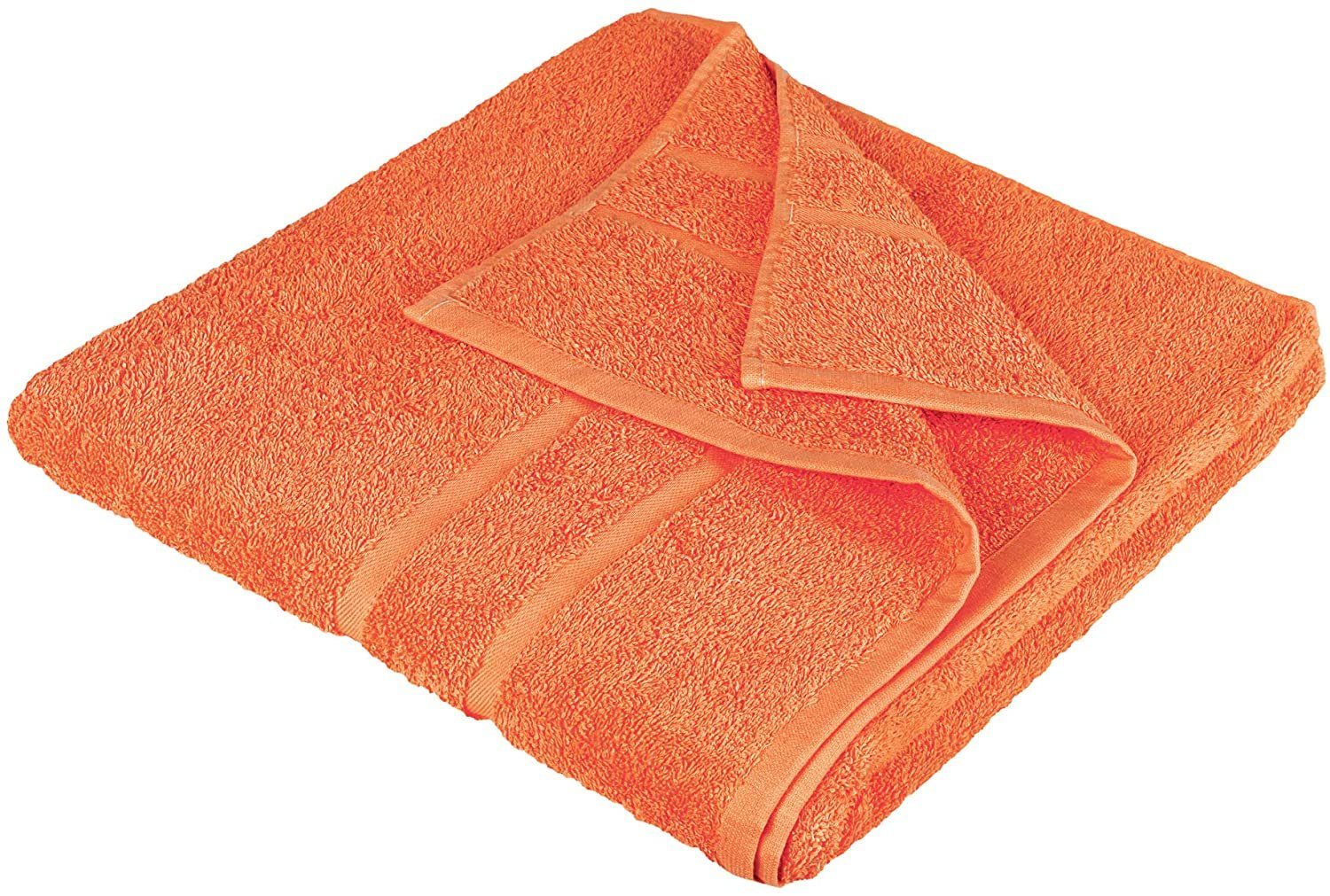 2x als Handtuch Teilig) SET Farben 500 100% StickandShine (6 Baumwolle in (Sparset), Set Handtuch verschiedenen 100% 6er Gästehandtuch Baumwolle Orange 500 GSM GSM Pack, Frottee 4x Handtücher