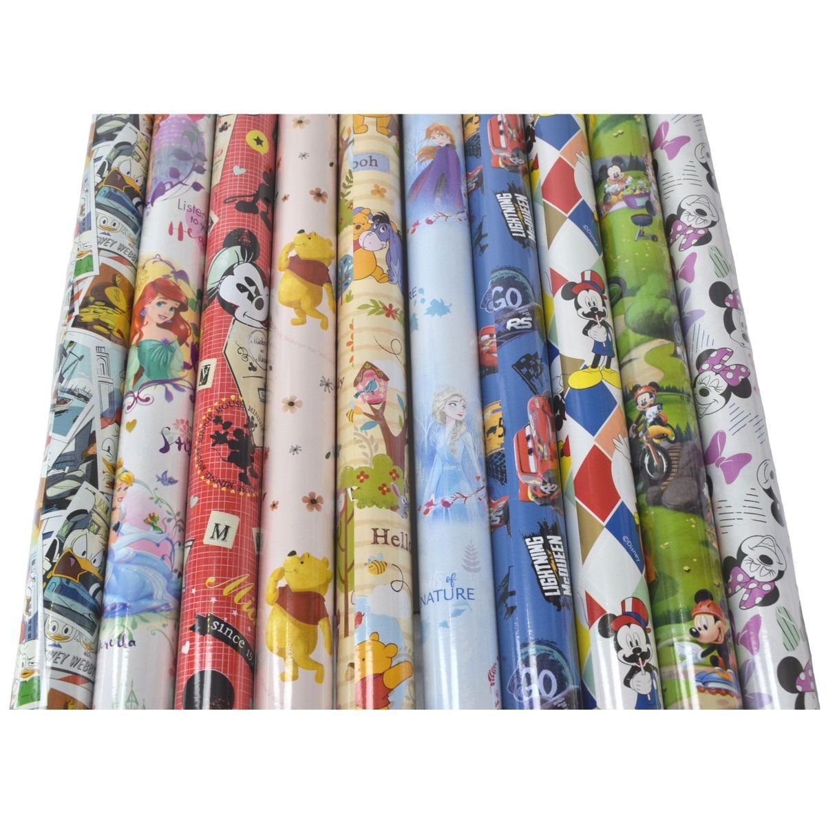 Geschenkpapier 10-tlg Disney Geschenkpapier für Kinder Filmfiguren und Zeichentrick