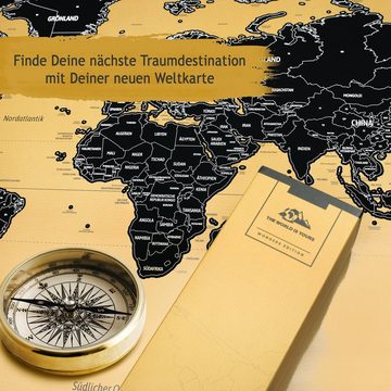 LANA KK Poster Rubbel Weltkarte mit Weltwundern, deutsche Beschriftung