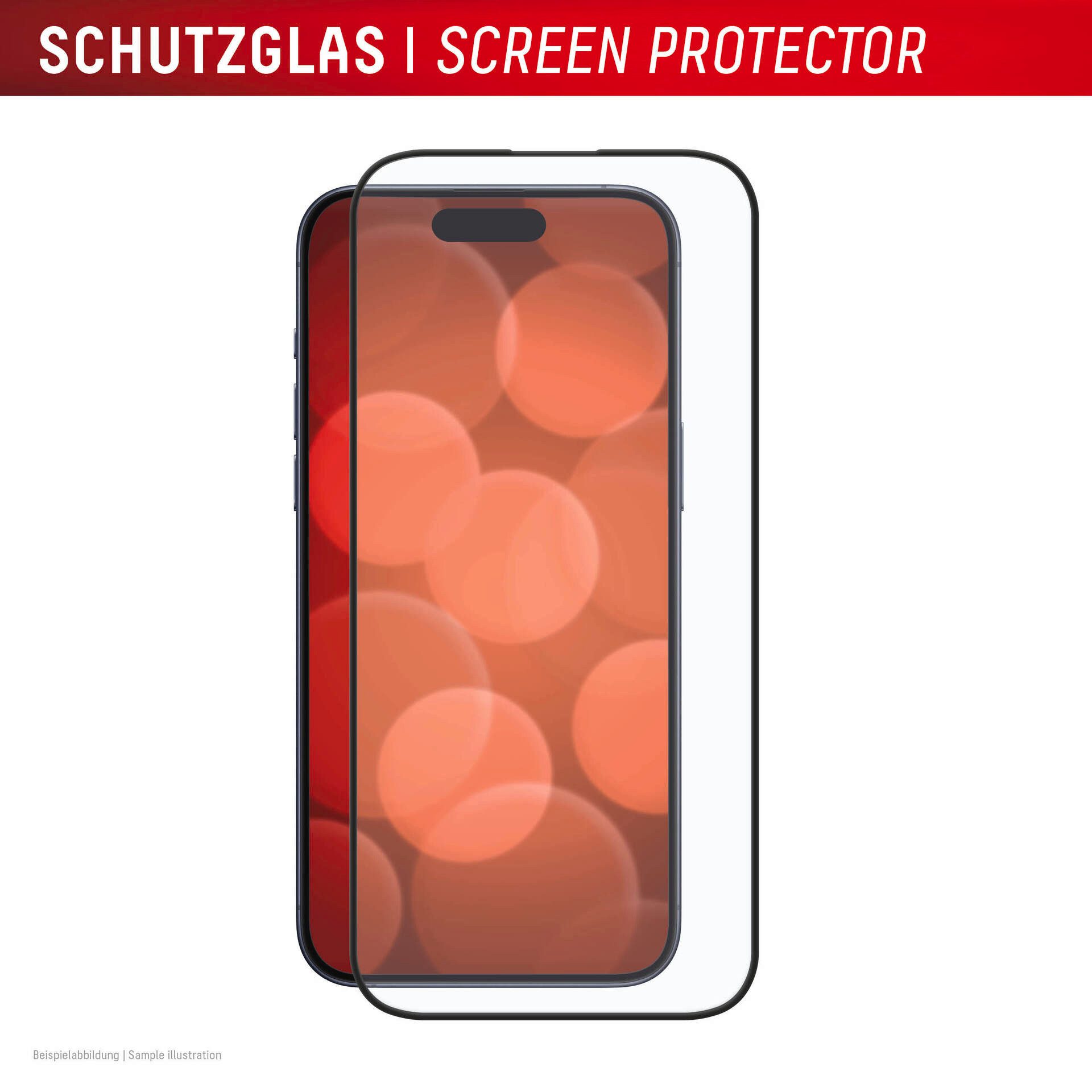 Displex Displayschutzglas Premium Glass Full Cover für Apple iPhone 16, 1 Stück, Displayschutzfolie, Schutzfolie, Bildschirmschutz, kratz- & stoßfest